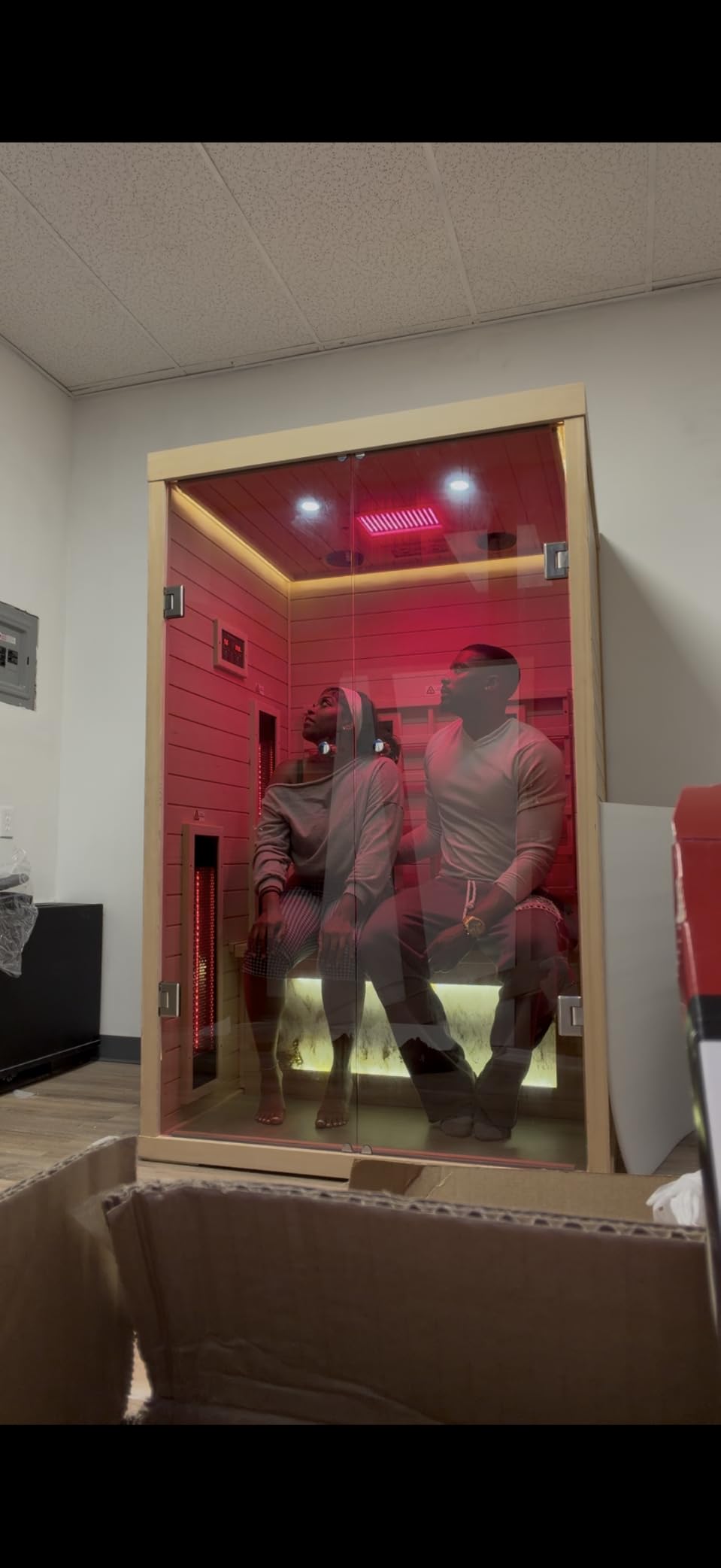 Infrared Saunas 2-3 Person, Ceramic Infrared Corner Sauna for Home customer photo 2