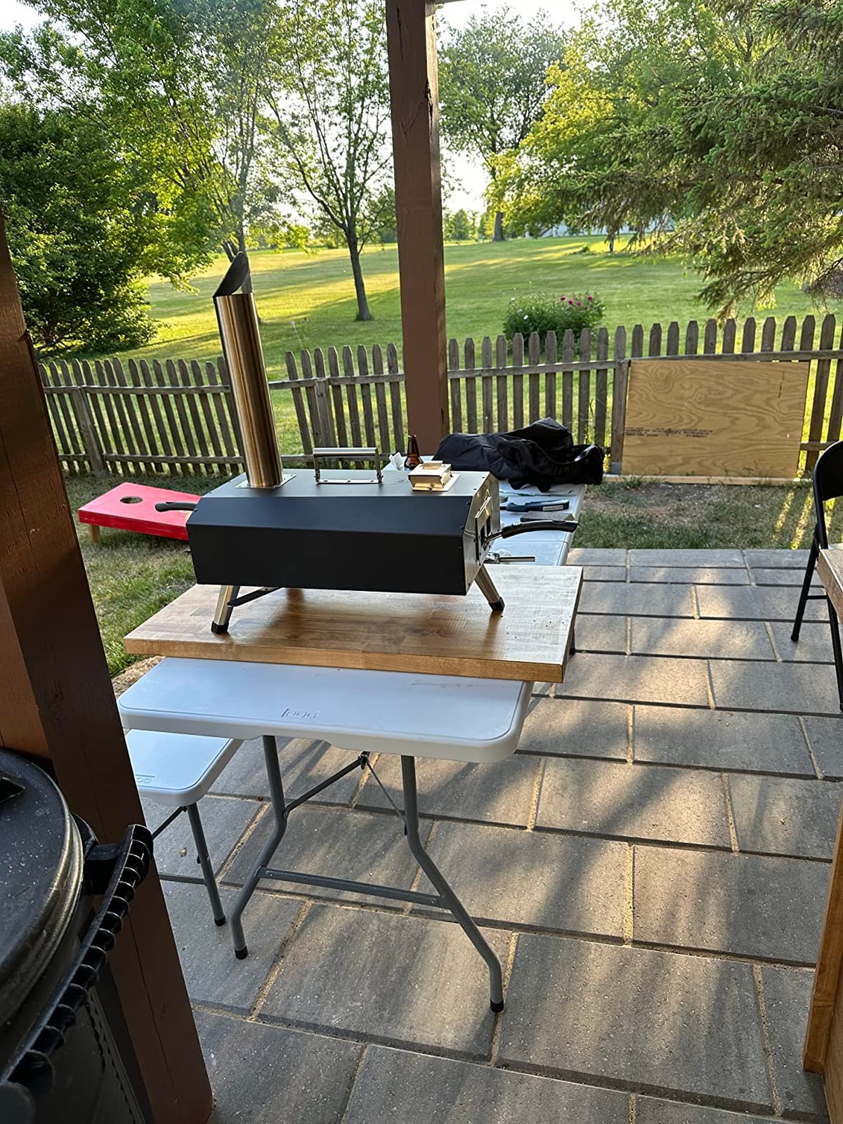 VEVOR Dual Fuel Pizza Oven Outdoor, 16 in Wood Fire & Propane Gas Pizza Oven, Portable Pellet & Propane Pizza-Maker with Thermometer, Large Multi Fuel Pizza Cook for Outside Camping & Backyard customer photo 1