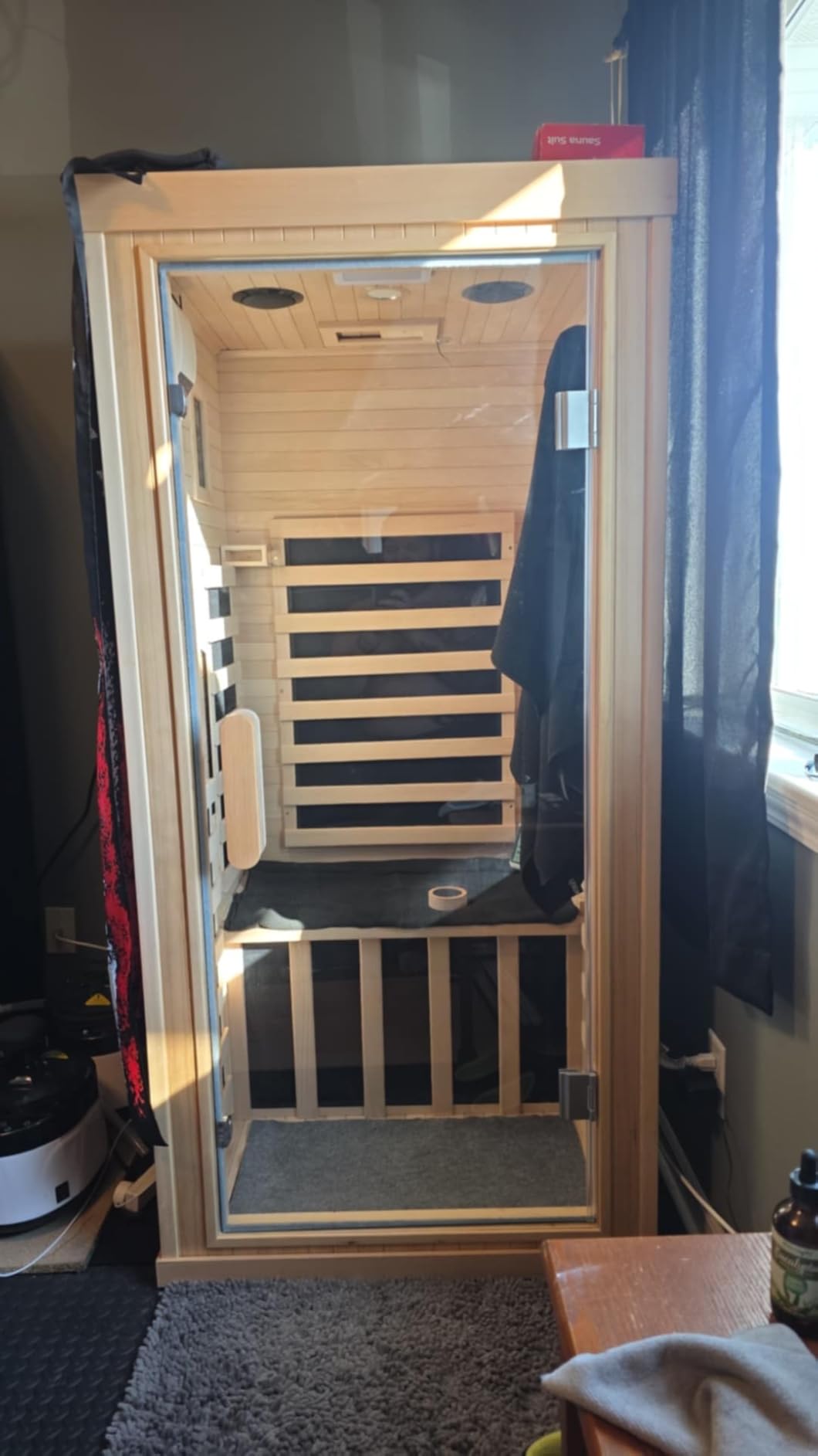 Albott 3 Person Outdoor Sauna, Asphalt Shingle Roof, Low EMF 2645W/240V/15A customer photo 2