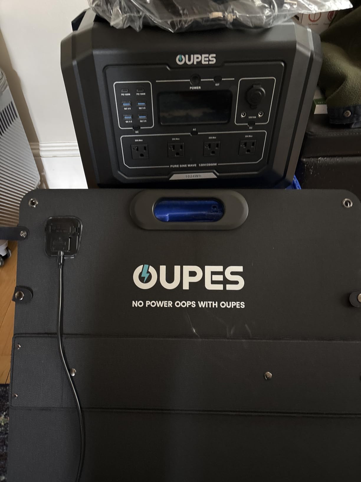 OUPES Mega 1 Solar Generator with 100W Panel Included, 2000W 1024Wh LiFePO4 customer photo 2