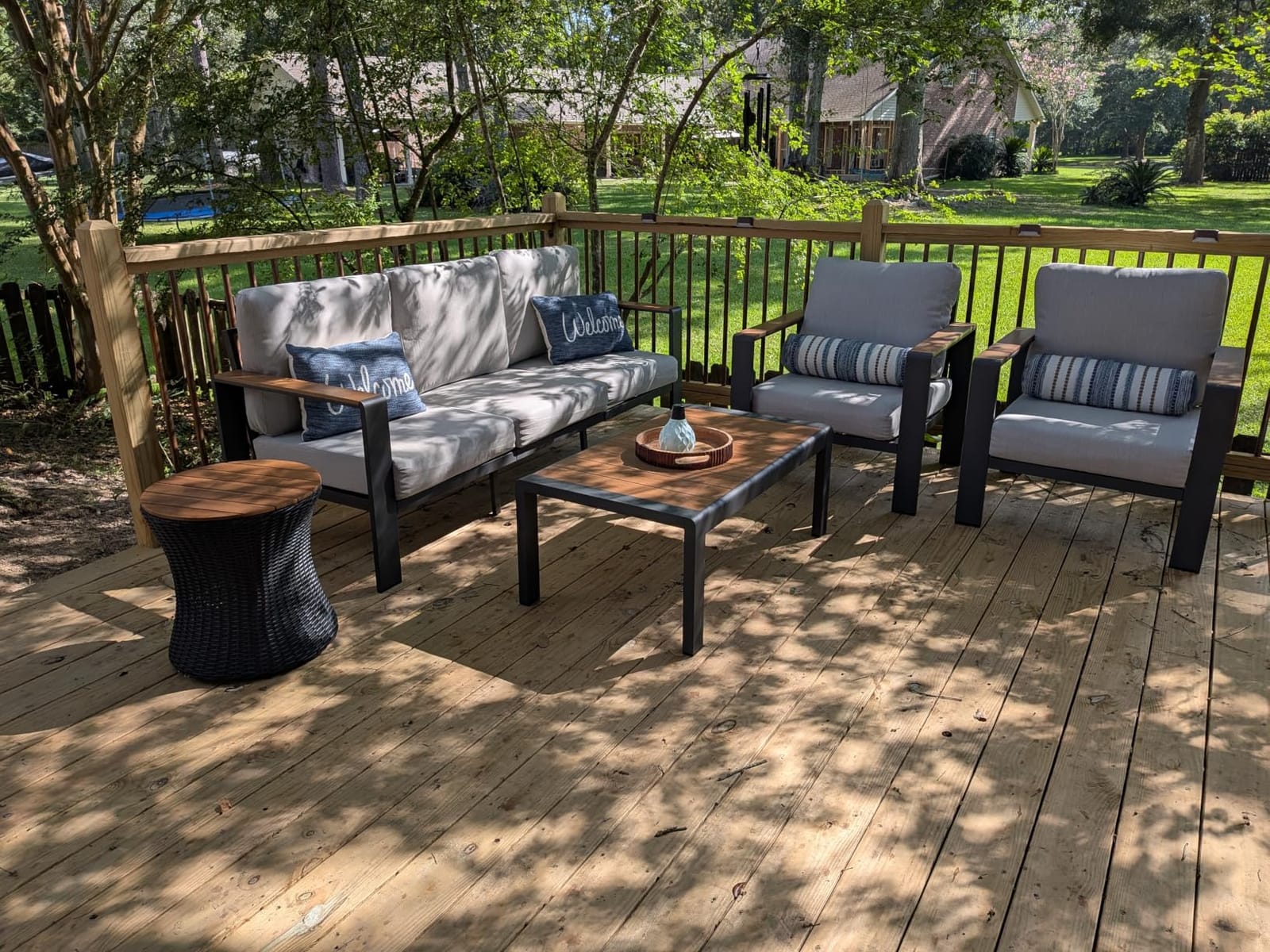 Aluminum Outdoor Patio Furniture Set with Coffee Table, 5 Piece Patio Conversation Sets, Outdoor Sectional Furniture for Porch, Balcony, Yard, Gray customer photo 2