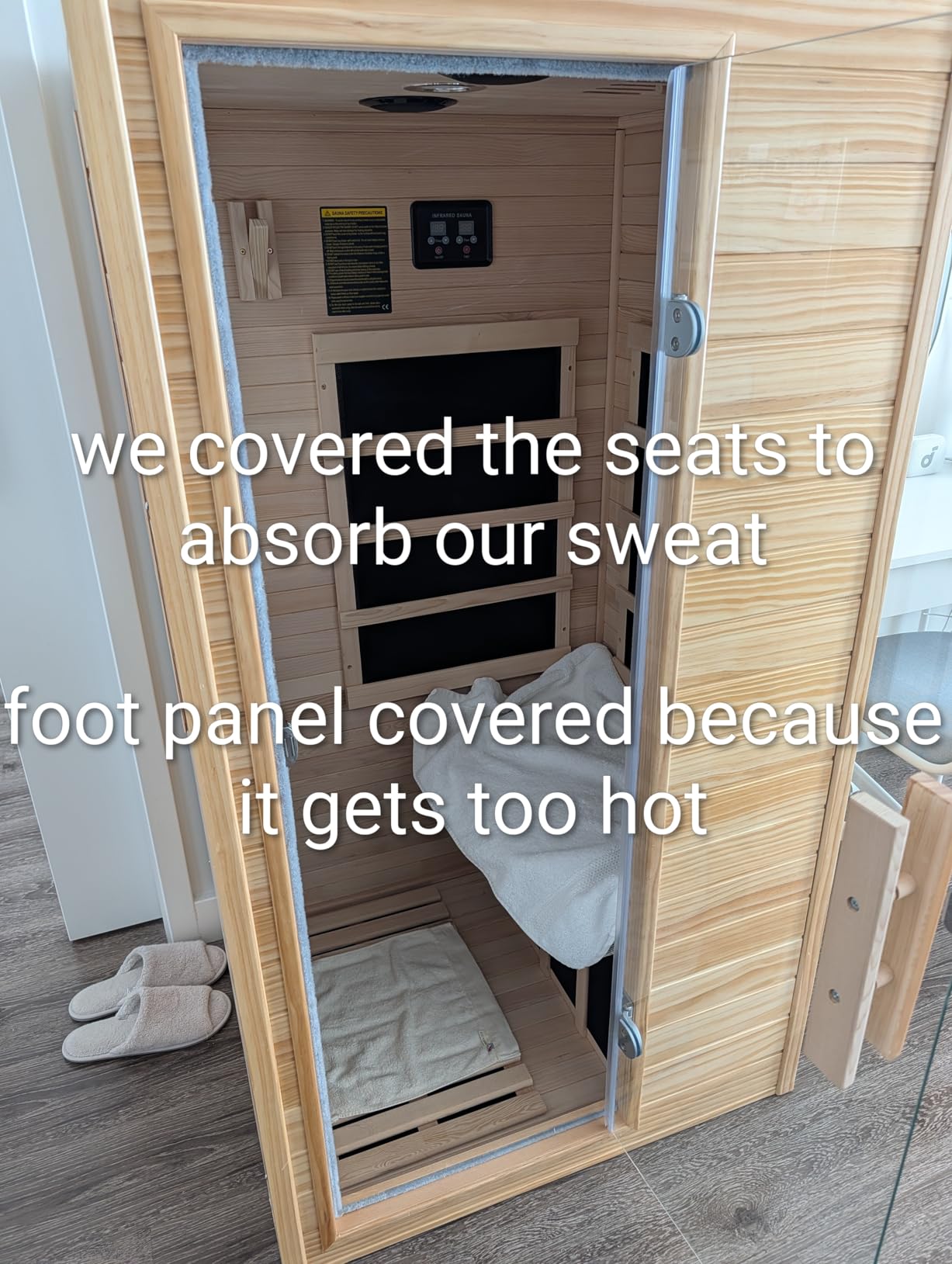 Homsido 2-Person Low EMF Far Infrared Sauna for Home,Canadian Hemlock Wood with 7-Color Therapy,Bluetooth Speakers,Chromotherapy Lights,1850W Heater,Tempered Glass Door&LCD Control Panel customer photo 2