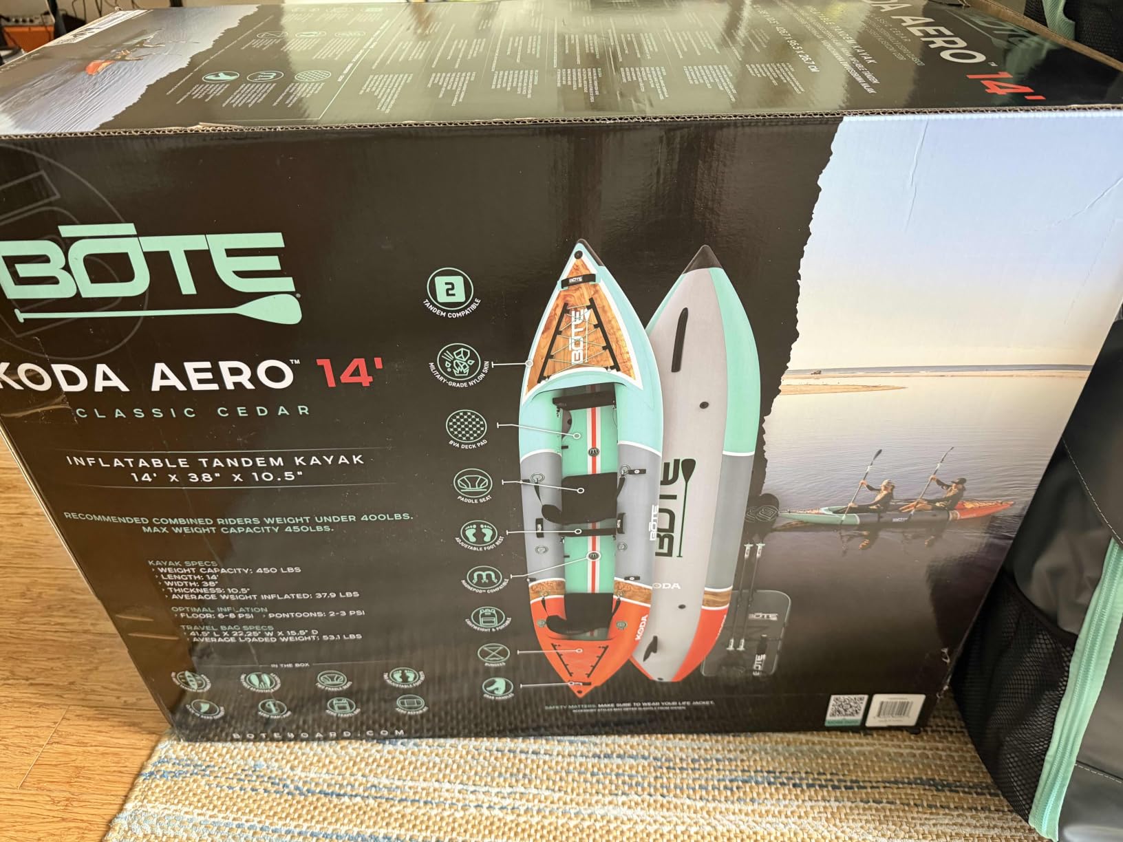 BOTE Koda Aero Inflatable Kayak Packable for Single Rider Adults Kids Family Friendly Blow Up Fishing MAGNEPod Compatible, Multiple Sizes customer photo 1