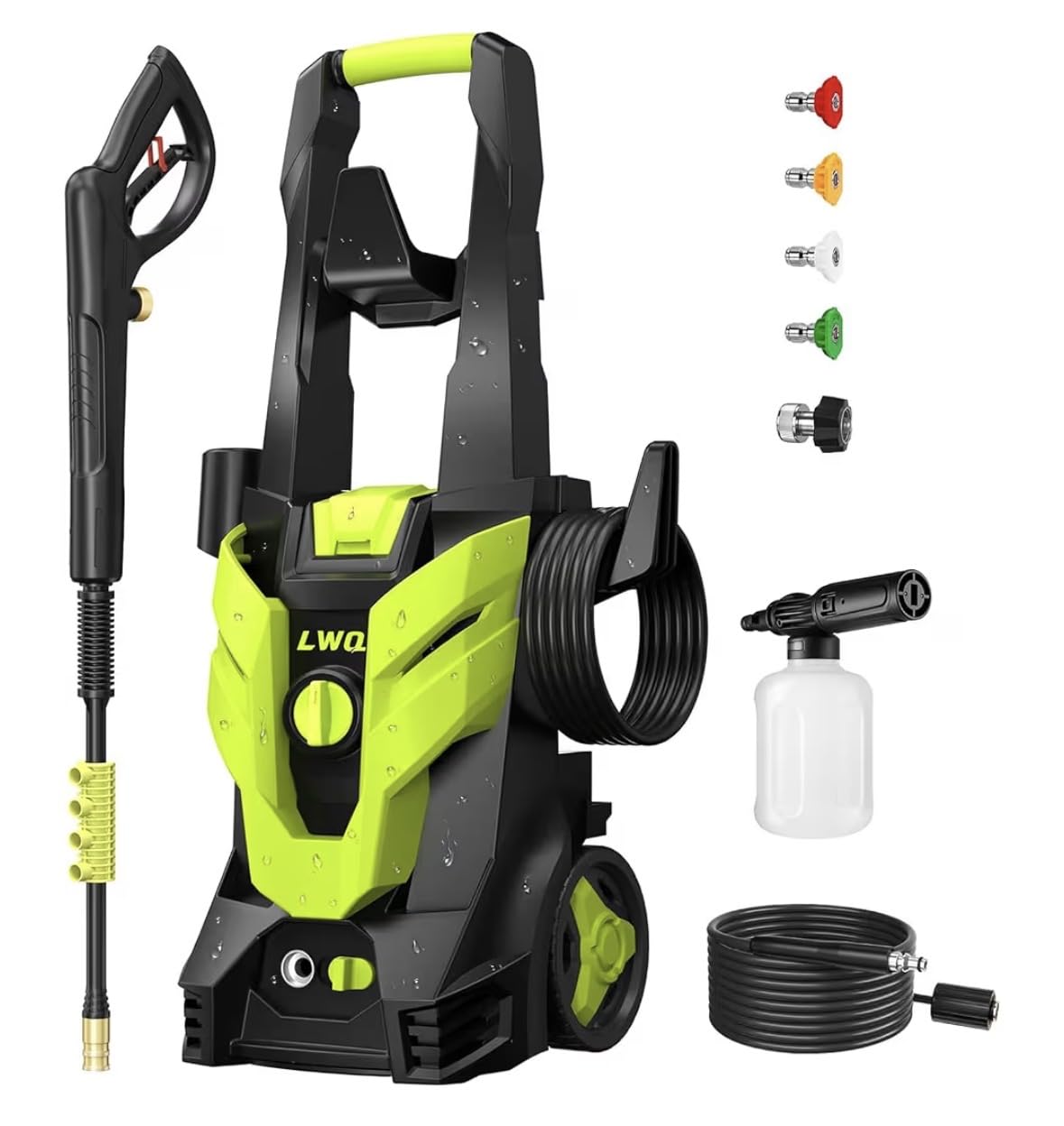 Pressure Washer, Power Washer with 4 Quick Connect Nozzles 1 Foam Cannon, High Pressure Cleaning Machine for Cars/Fences/Driveways/Patios/Farms/Home Cleaning(Bright Green) customer photo 1
