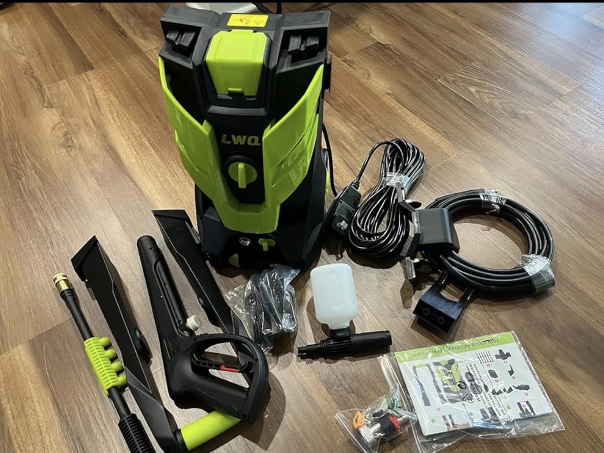 Pressure Washer, Power Washer with 4 Quick Connect Nozzles 1 Foam Cannon, High Pressure Cleaning Machine for Cars/Fences/Driveways/Patios/Farms/Home Cleaning(Bright Green) customer photo 2