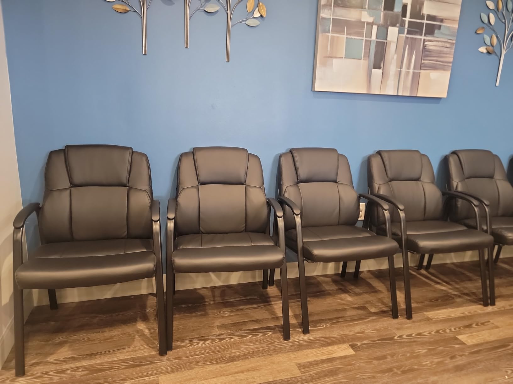 OLIXIS Office Waiting Room Chairs Set of 2, Stationary Side Guest Chair customer photo 2