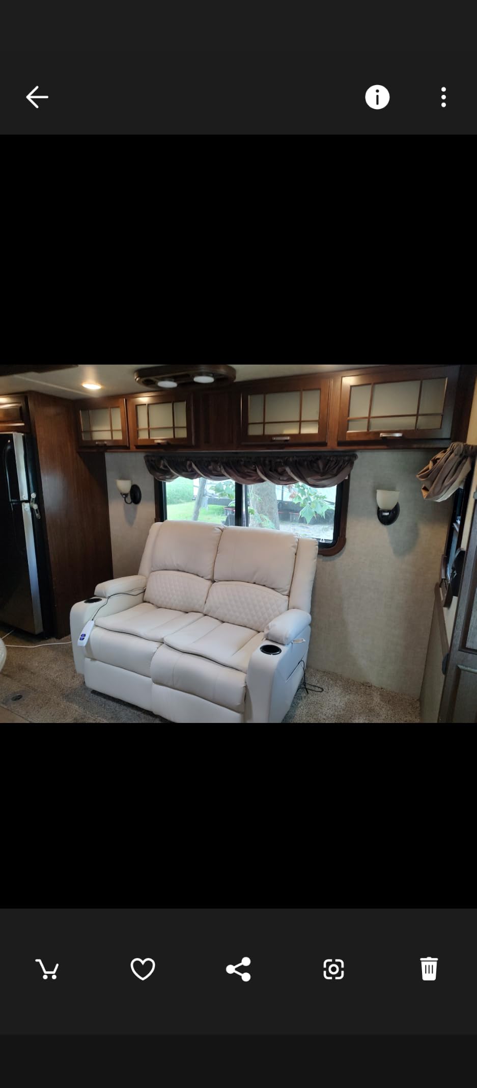 RV Loveseat Recliner Sofa, RV Reclining Loveseat Wall Hugger (Pu, Brown) customer photo 2