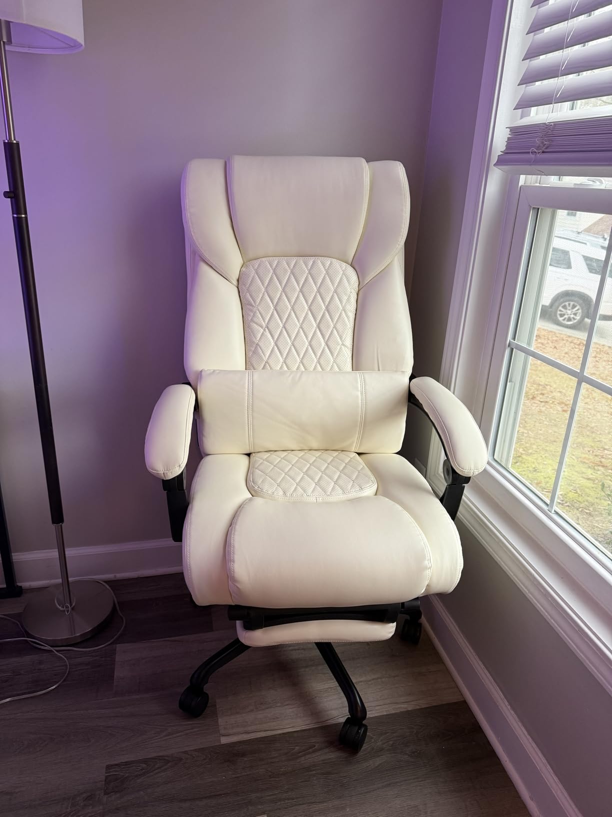 3D Kneading Massage Office Chair with Heat, 500 lbs Big and Tall Executive Computer Desk Recliner, Leather Electric Heated Chair with Footrest, Black customer photo 2