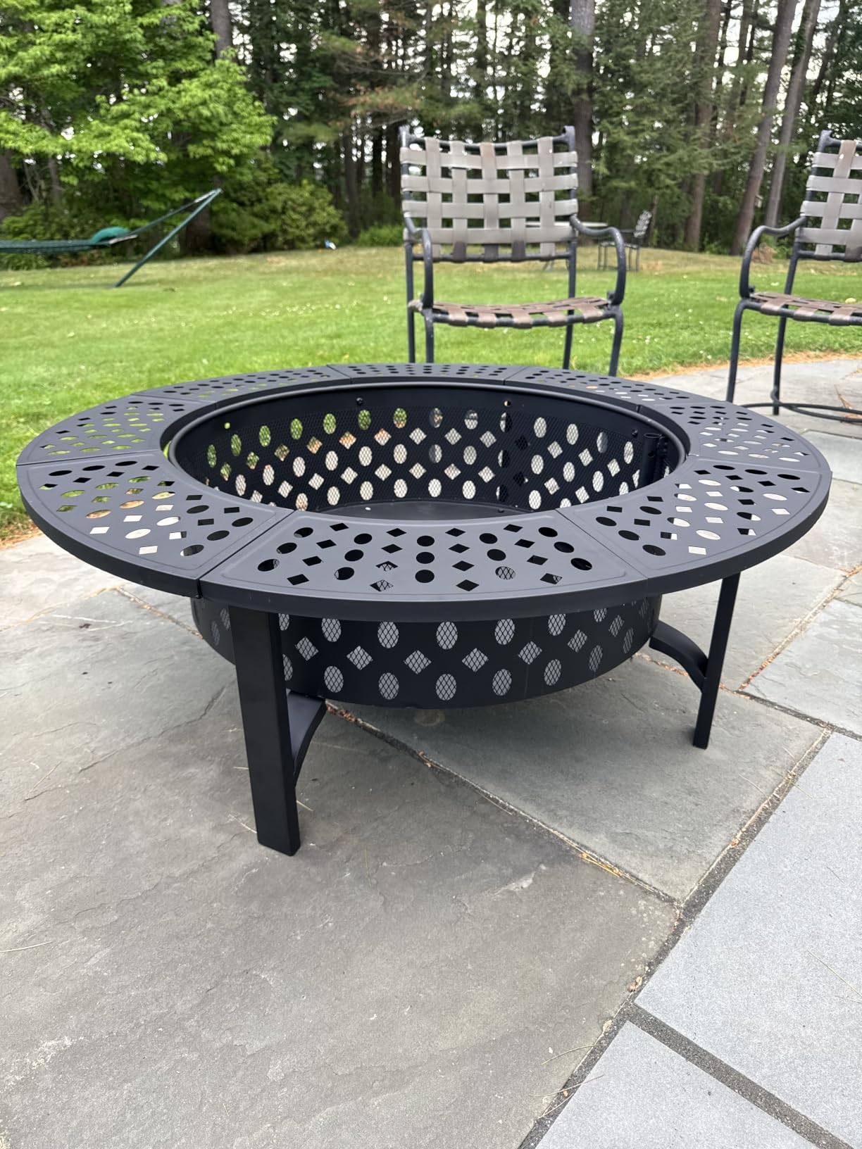 OutVue 42 Inch Smokeless Fire Pit with 2 Grills, Large Firepits for Outside customer photo 2