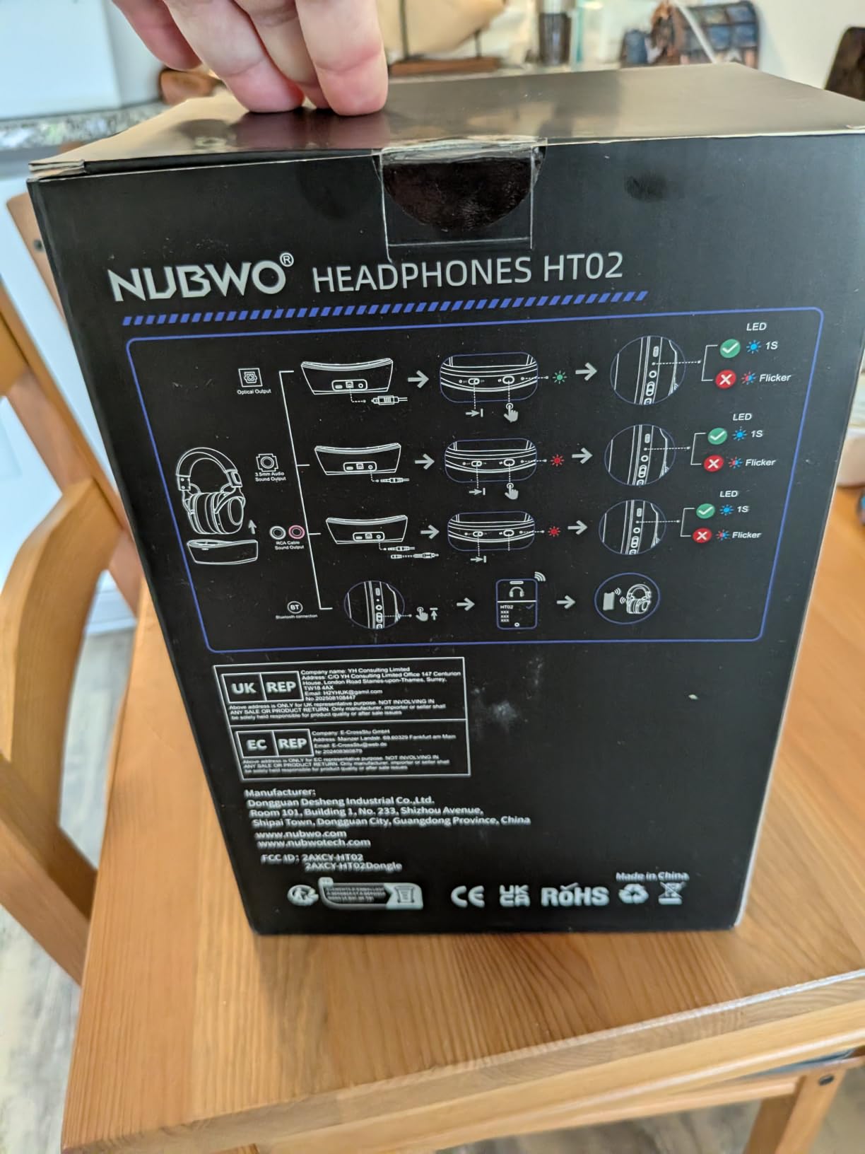 NUBWO Wireless Over-Ear Headphones with Charging Base, 2.4GHz Bluetooth Headphones, 20ms Ultra Low Latency, 65H Playtime, Bluetooth 5.3, 3.5mm AUX customer photo 1