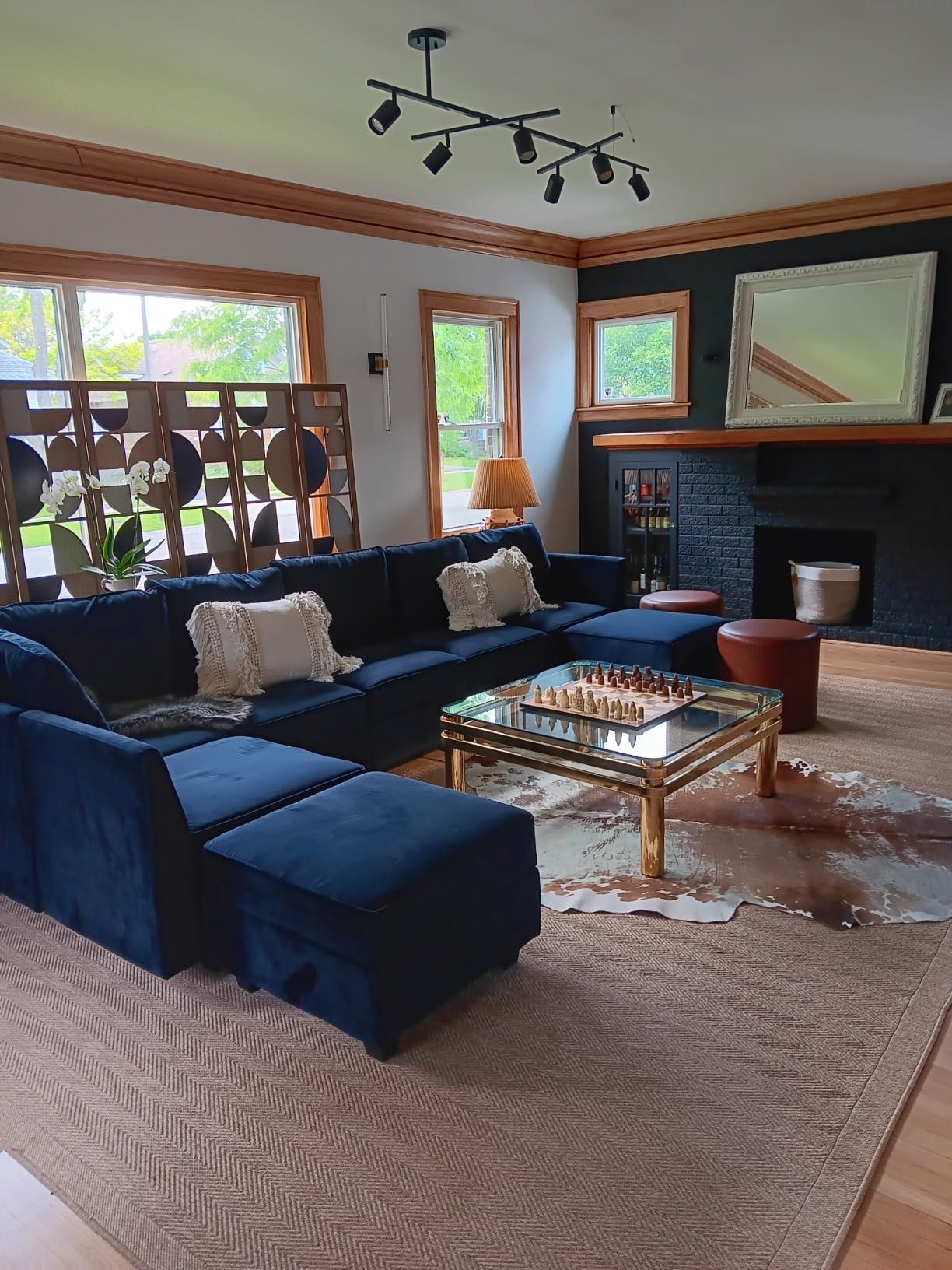 HONBAY Modular Sectional Couch L Shaped Sofa with Storage,Black customer photo 2
