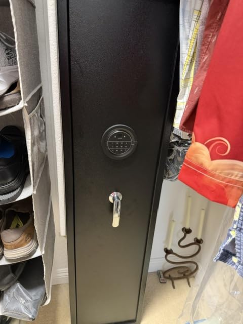 Marcree 8-10 Gun Safe for Rifles & Pistols, Quick Access Rifle Safe with Dual Alarm, Mute Mode, Adjustable Shelves & Pistol Pockets, Gun Cabinet for Shotguns customer photo 2