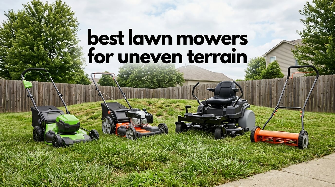 best lawn mowers for uneven terrain