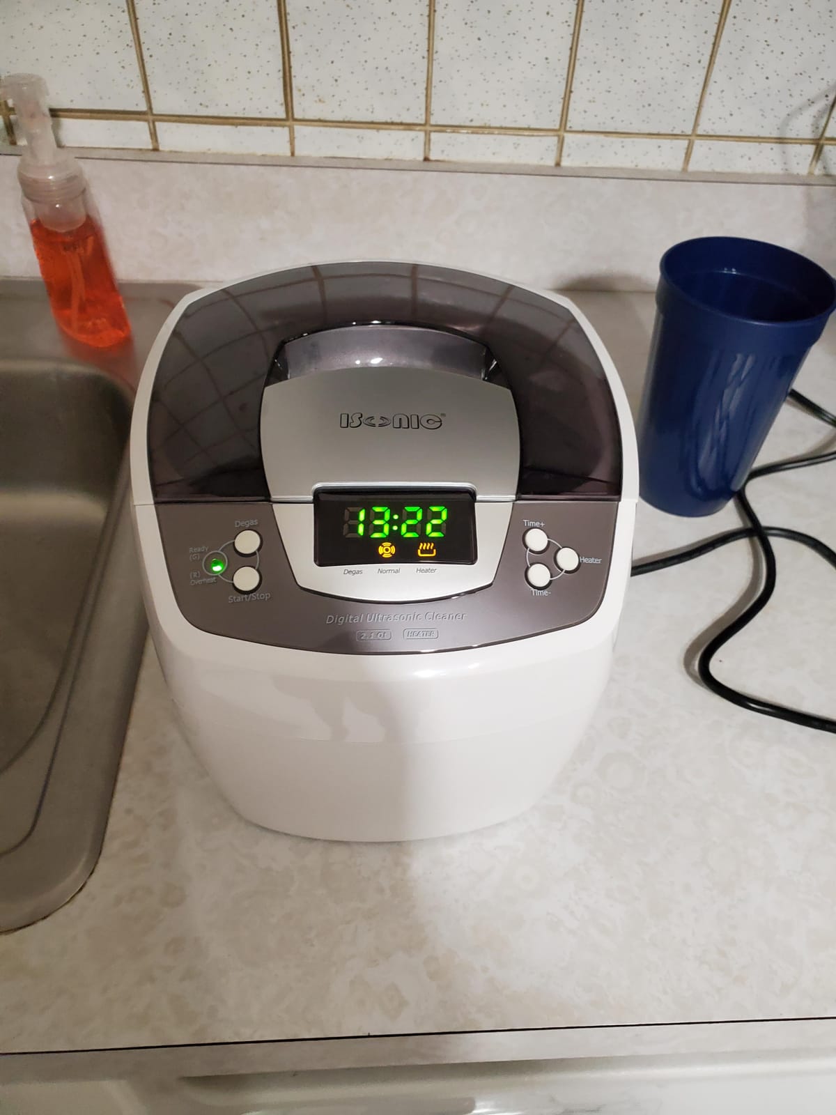 iSonic P4810 Commercial Ultrasonic Cleaner, 2.1Qt/2L, 110V for Brass, Gun Parts, Carburetor Cleaning , white customer photo 2
