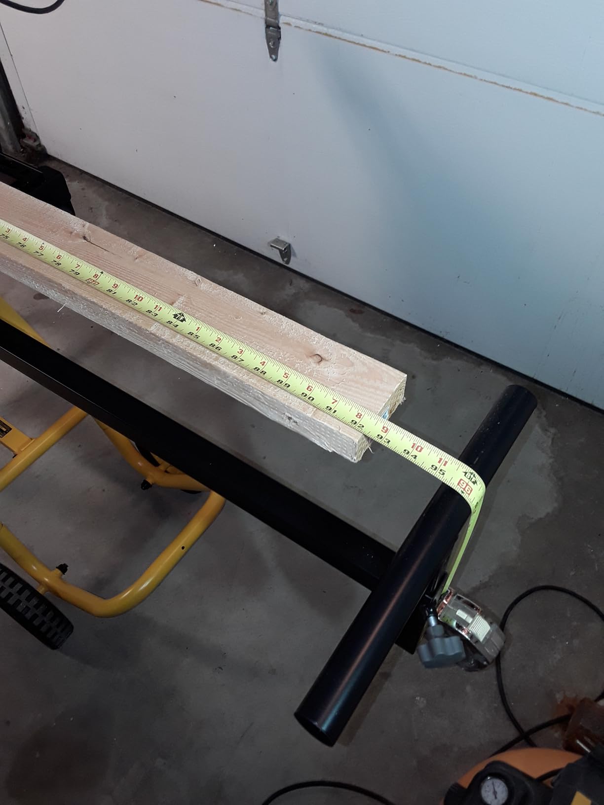 DEWALT Miter Saw Stand With Wheels, 32-1/2 in. x 60 in Foldable Rollling Stand, Adjustable Height, Durable Steel, 8 ft. Material Support, Universal Mounting Rails (DWX726) customer photo 2