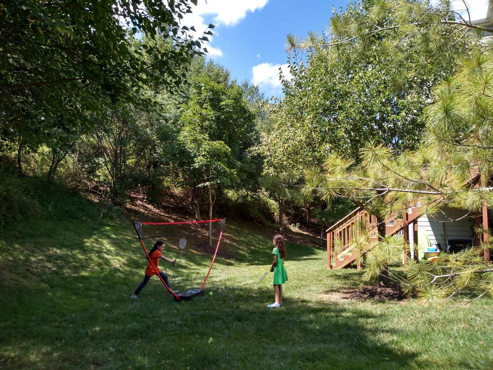 Zume Games Portable Badminton Set with Freestanding Base - Sets Up on Any Surface in Seconds - No Tools or Stakes Required customer photo 2