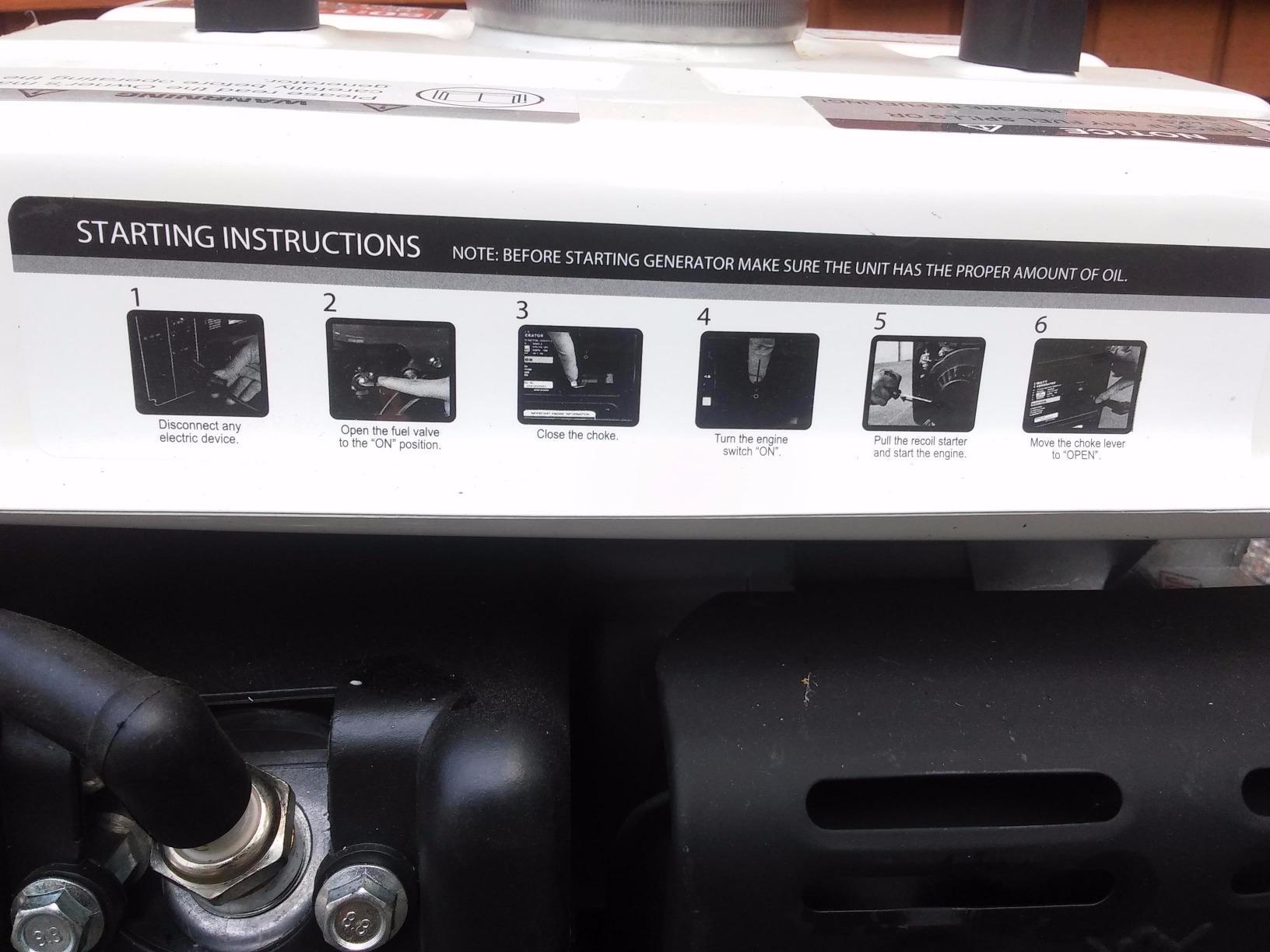 Pulsar PG1202SA 1200W Portable Generator, 900 Running Watts, 71cc 2-Cycle Engine, 40:1 Fuel Mix, 120V & 12V Outlets, Recoil Start customer photo 1