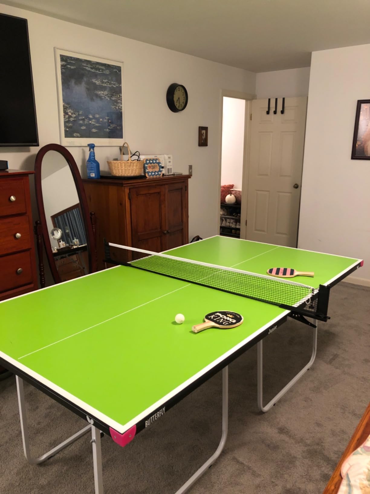 Butterfly Junior Ping Pong Table - 3/4 Size Table Tennis Table - Space Saver Game Table for Game Room - Regulation Height Ping Pong Table - Sturdy Frame - Ships Assembled with Net customer photo 1