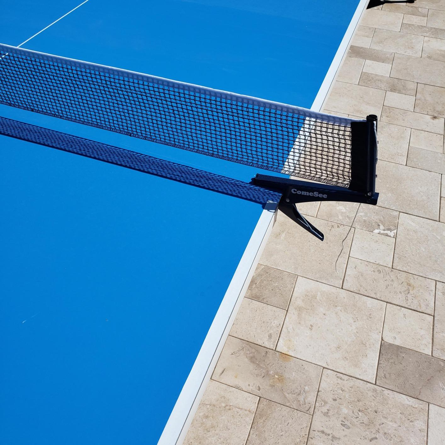 Comesee Kioos Collapsible Table Tennis Net Professional Steel Pingpong Net Clip Grip Mesh Training Competition Portable Tension Adjustable Post (Navy) customer photo 1