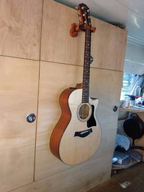 Neboic Guitar Wall Mount, Auto Lock Guitar Wall Hanger, Hard Wood Base in Guitar Shape Guitar Hook, Guitar Holder for Acoustic, Electric, Classical, Bass Guitars, Guitar Accessories customer photo 2