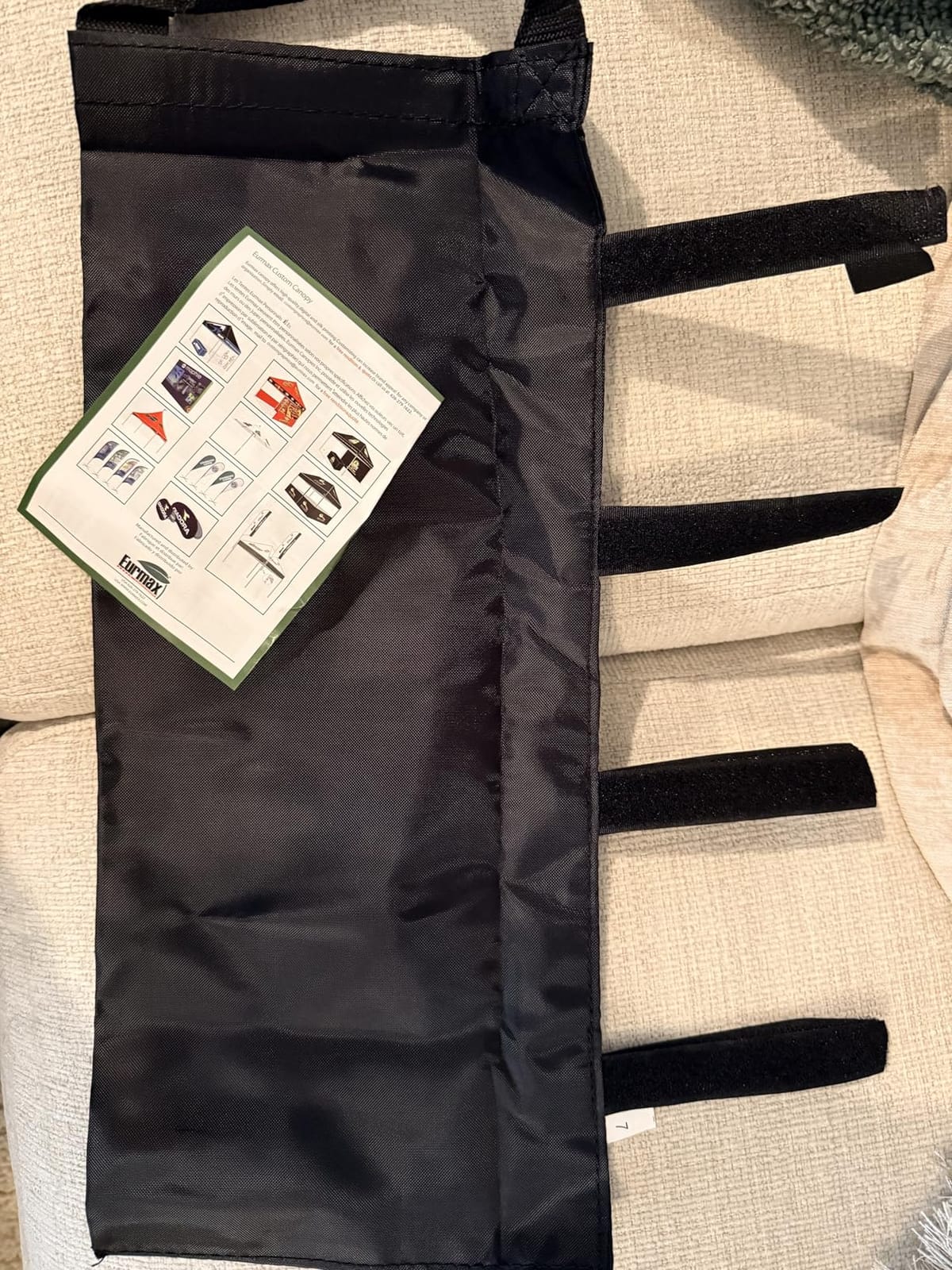 Eurmax USA 4-Pack Universal Canopy Weights, Secure Wind Protection to Prevent Tipping, Easy Wrap-Around Installation Heavy Duty Sandbags (Without Sand), Fits All Instant Shelter Legs,Black customer photo 2
