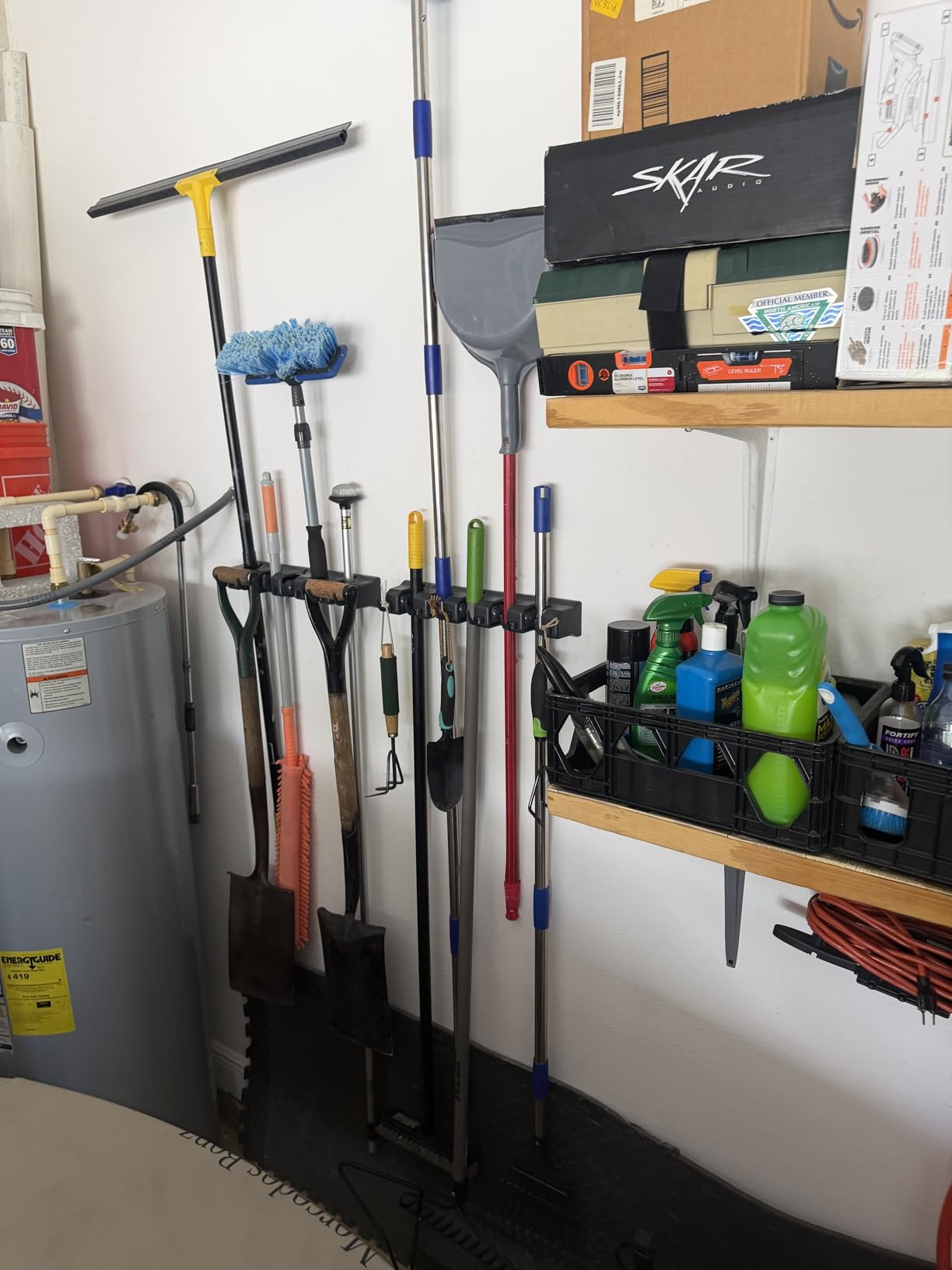 IMILLET 2 Pack Mop and Broom Holder, Wall Mount Organizer Storage Tool Rack customer photo 2