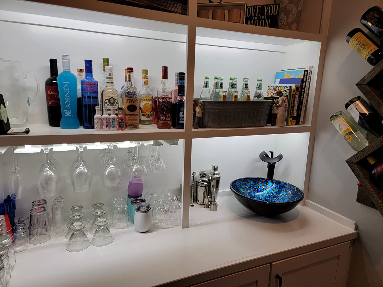 Litever Under Cabinet Light, 6 PCS 20 Inches Flexible LED Strips with Power Adapter, 24W,1800 Lumen, Daylight 5000K. Suitable for Kitchen Cabinets, Counters, Under Shelf, Closets (6-Strip-5000K) customer photo 2