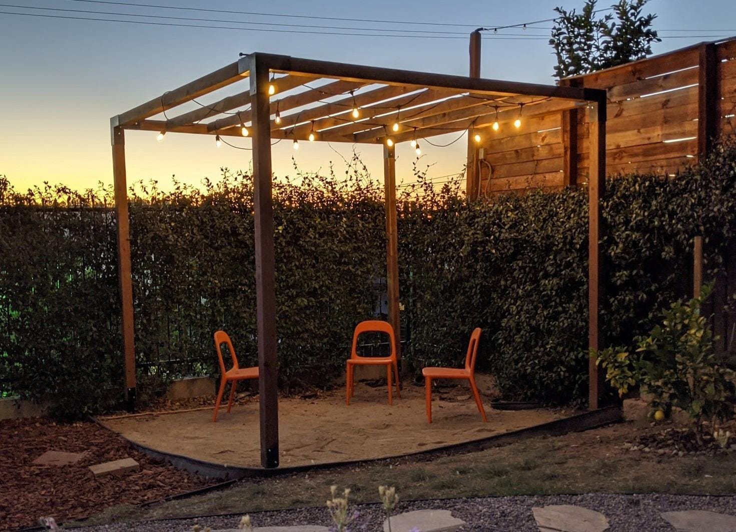 Pergola Kit | Easy, Modular, Modern Pergola Hardware Kit | DIY Elevated Wood Stand Kit with Powder Coated Steel Brackets | Includes 4 Bracket Shoulders 4 Boots 2” Bolts for 4x4 Lumber customer photo 1
