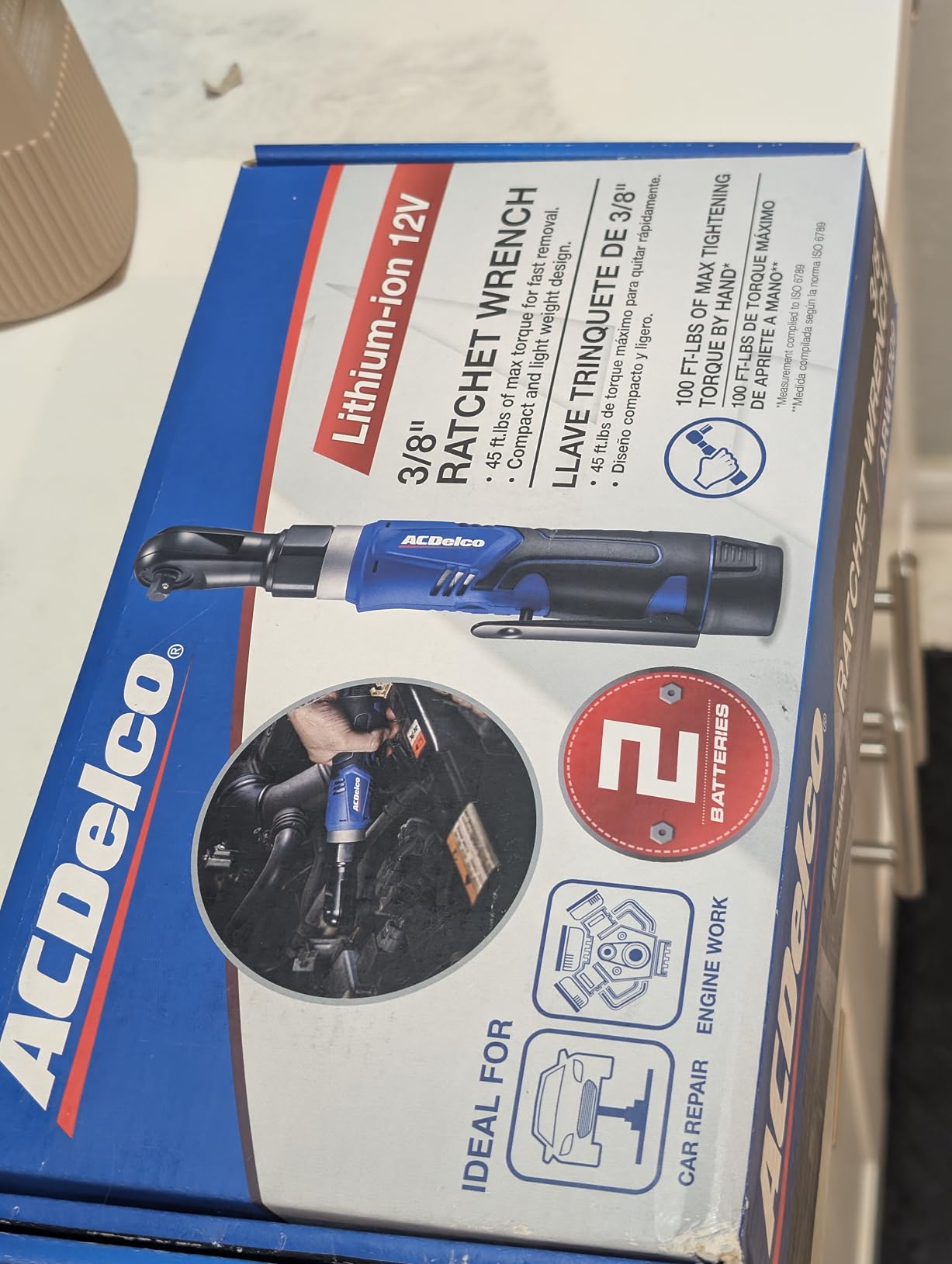 ACDelco ARW1209-P2 G12 Series 12V Li-ion Cordless 3/8” 45 ft-lbs. Ratchet Wrench Tool Kit with 2 Batteries customer photo 1