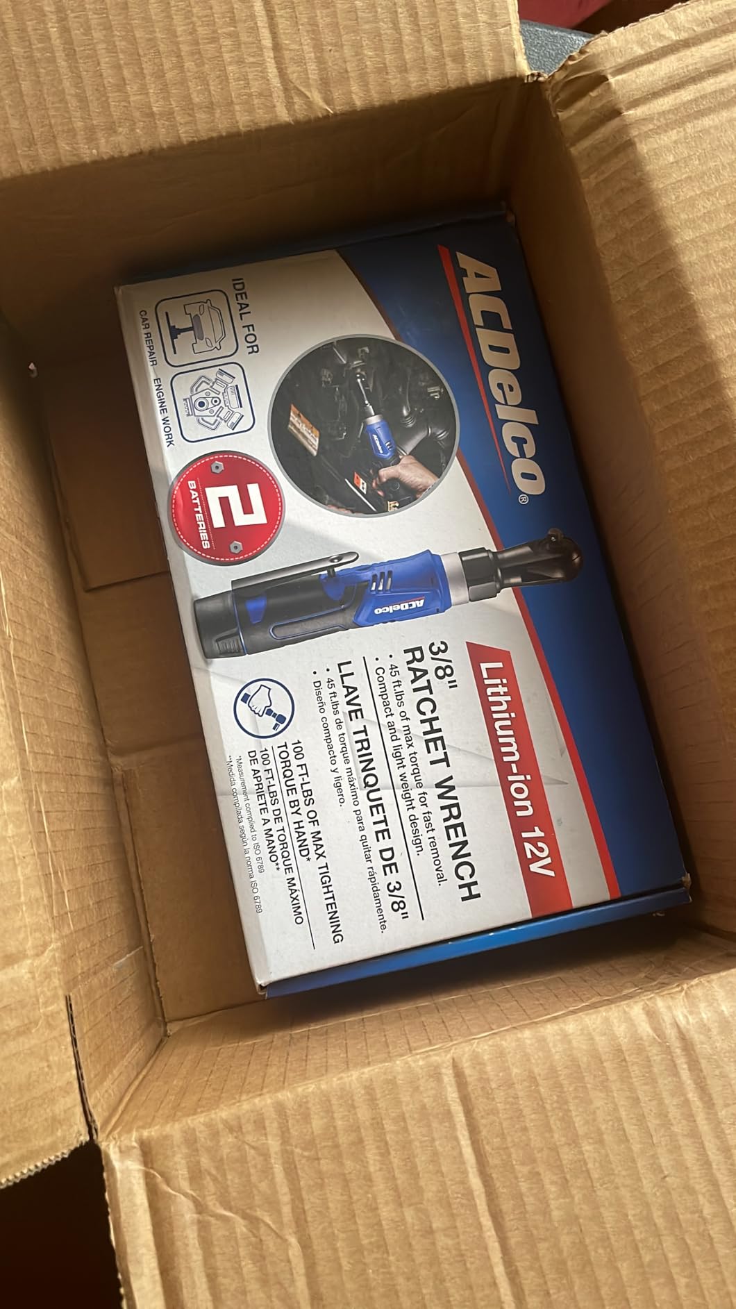 ACDelco ARW1209-P2 G12 Series 12V Li-ion Cordless 3/8” 45 ft-lbs. Ratchet Wrench Tool Kit with 2 Batteries customer photo 2
