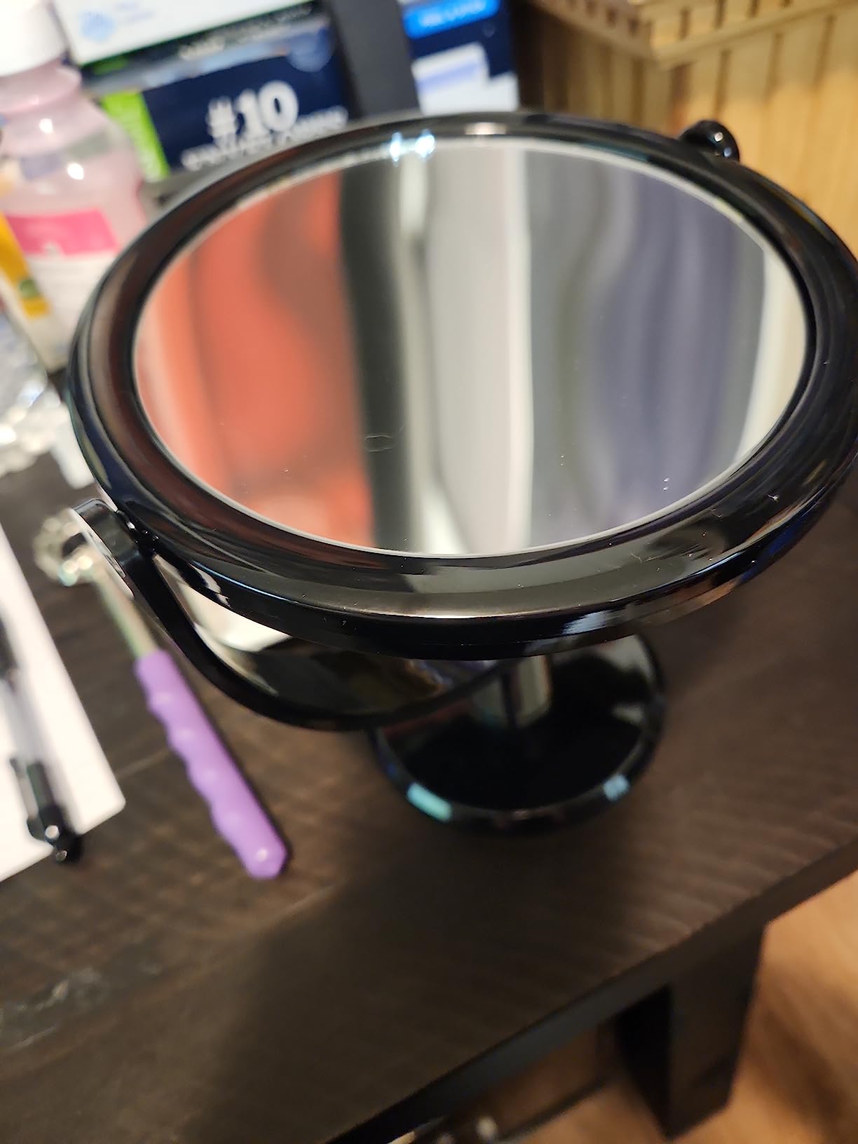 Magnifying Makeup Double Sided Mirror 1x 10x Magnification Desk Mirror 7'' customer photo 2