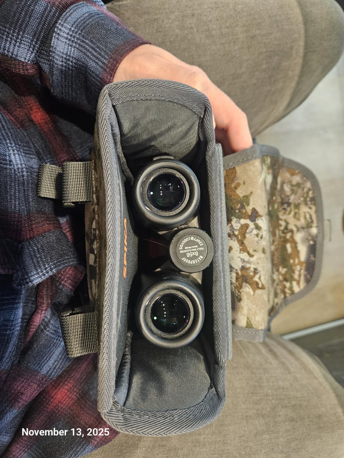 SPIKA Binocular Harness Chest Pack, Lightweight & Waterproof Bino Bag with Rangefinder Pouch & Rain Cover customer photo 2