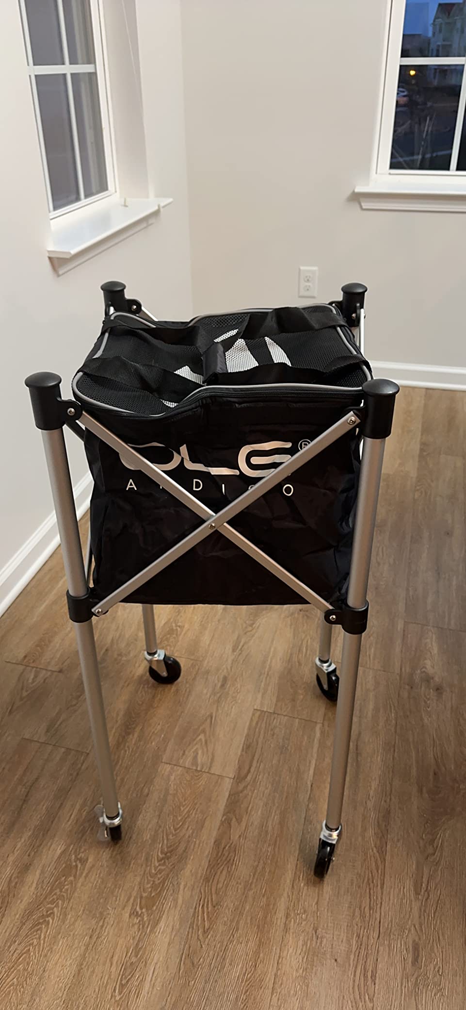 Tennis Ball Hopper Tennis Ball Basket with Side Pockets Lightweight Tennis Ball Cart Holds 160 Balls, Portable Sports Teaching Cart with Wheels for Tennis Player customer photo 1