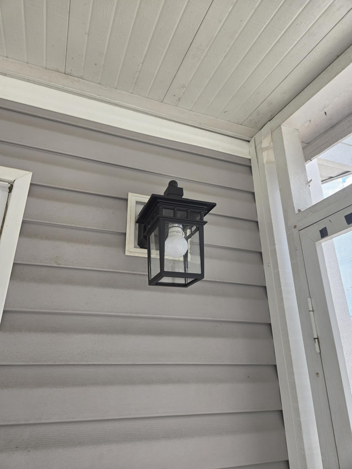 Porch Lights with GFCI Outlet, Dusk to Dawn Outdoor Wall Sconce Black customer photo 1