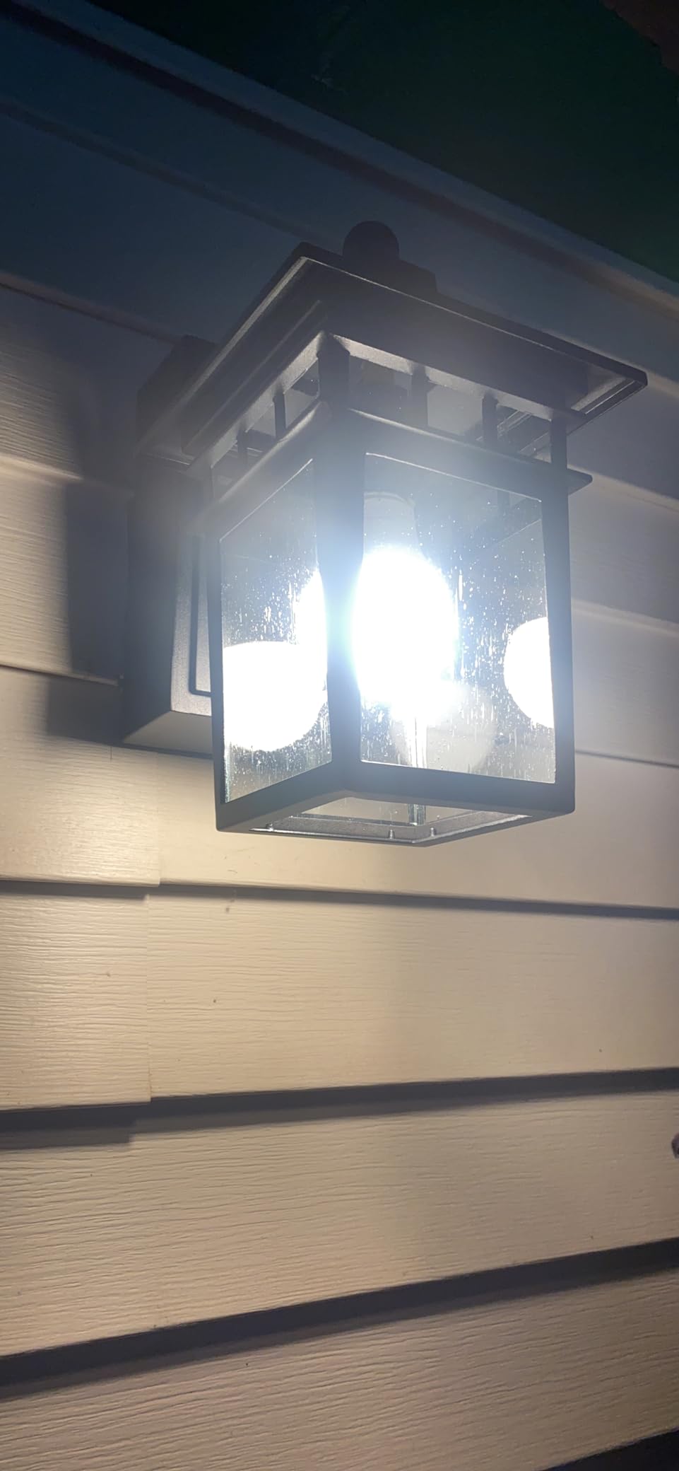 Porch Lights with GFCI Outlet, Dusk to Dawn Outdoor Wall Sconce Black customer photo 2