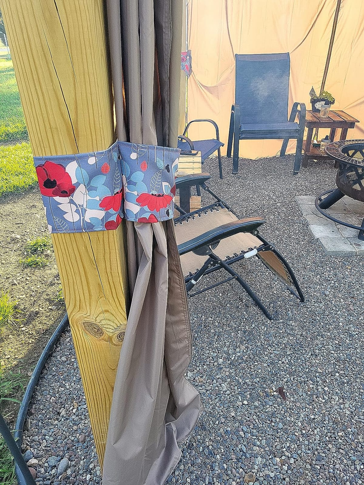 Gazebo Universal Replacement Privacy Curtain – Hugline 10' x 12' Gazebo Side Wall Outdoor Privacy Panel with Zipper (Khaki) customer photo 1