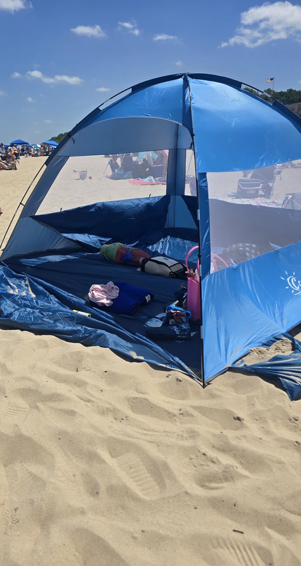 COMMOUDS Beach Tent Sun Shelter for 3/4/6/8 Person, UPF 50+ UV Protection Beach Shade Canopy Tent, Lightweight, Easy Set Up and Carry customer photo 2