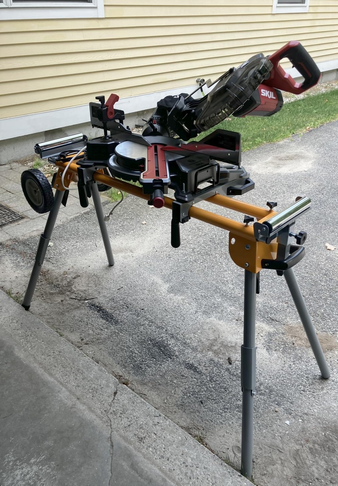 POWERTEC Portable Miter Saw Stand w/ Quick-release Mounting Brackets, 330Lbs Load Capacity, 8