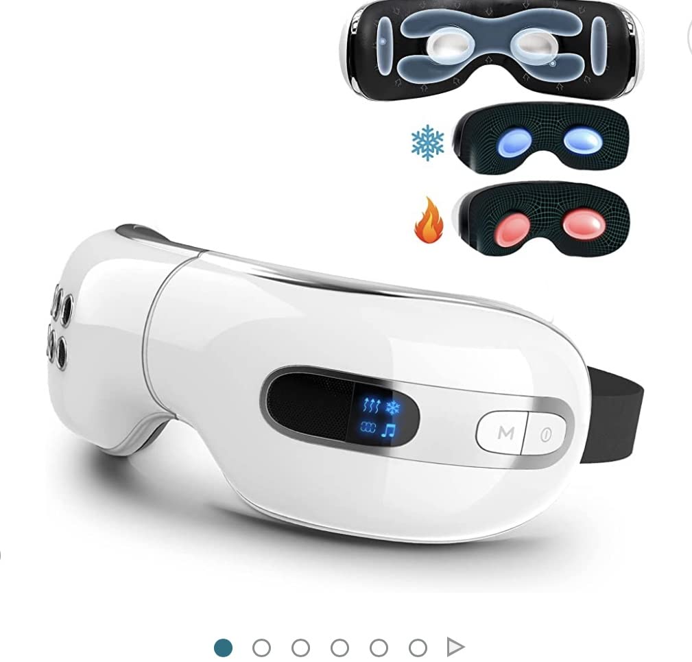Eye Massager with Heat and Cooling for Migraine Dry Eyes Relief, Rechargeable Bluetooth Music Migraines Relief Eye Massager Improve Sleeping Gifts for Women Men customer photo 1