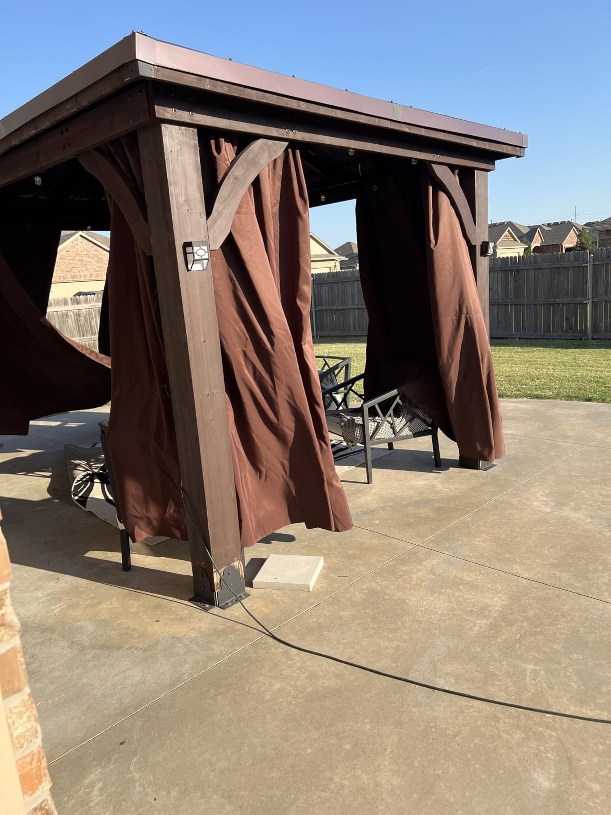 10 x 12 Ft Gazebo Curtains, 4 Panels with Zippers, Khaki customer photo 2