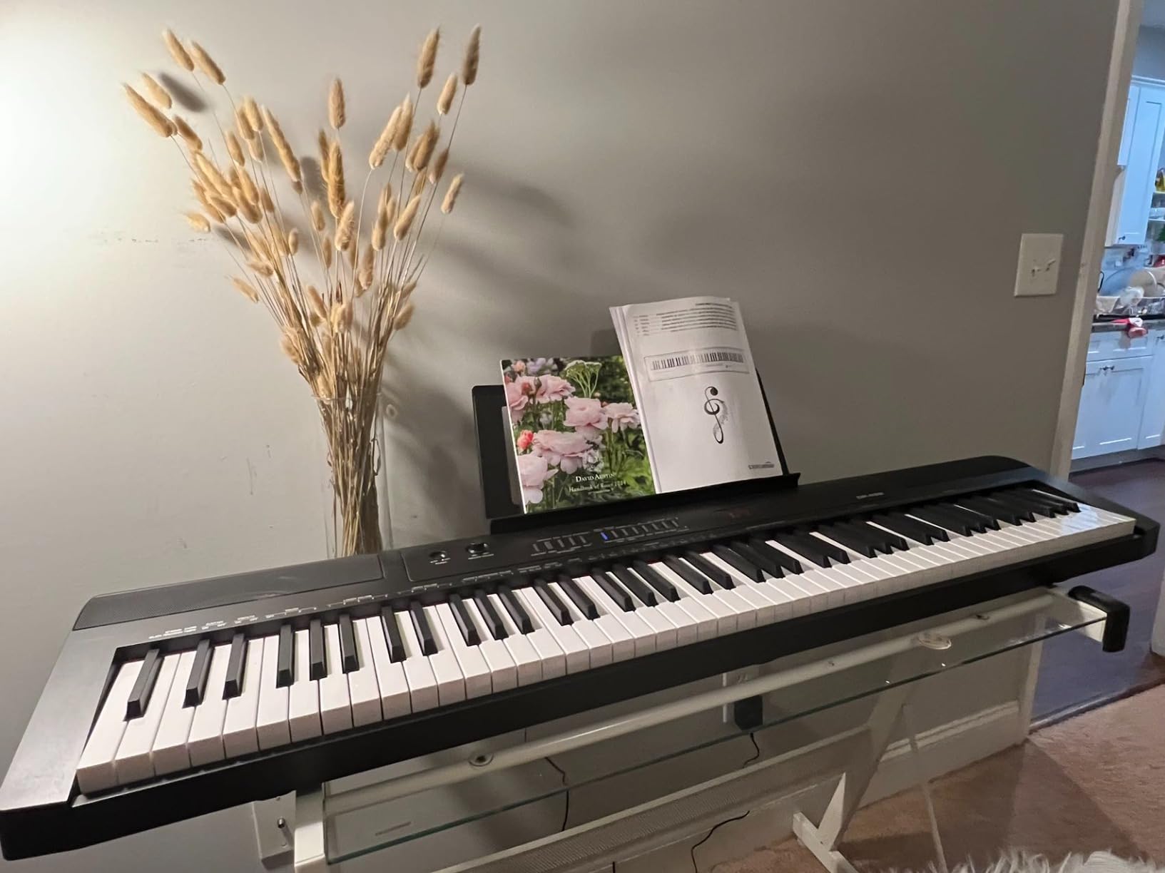 Amazon Basics Portable Electric Keyboard Piano with 61 Full Size Keys, Built-in Speakers, Songs for Learning, Digital Piano, Black customer photo 2