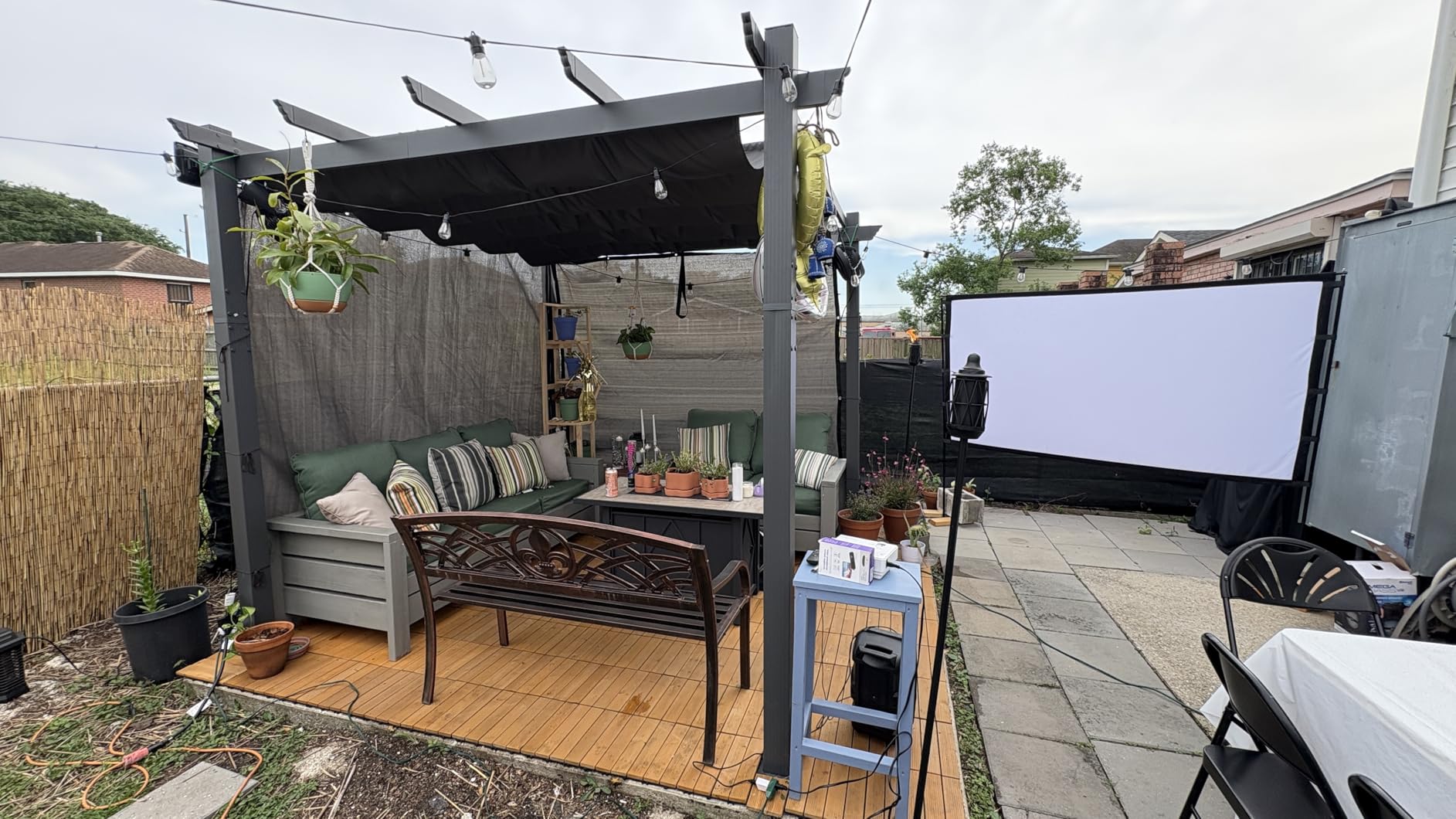PURPLE LEAF Outdoor Retractable Pergola 10' X 12' Canopy Aluminum, Gray customer photo 2