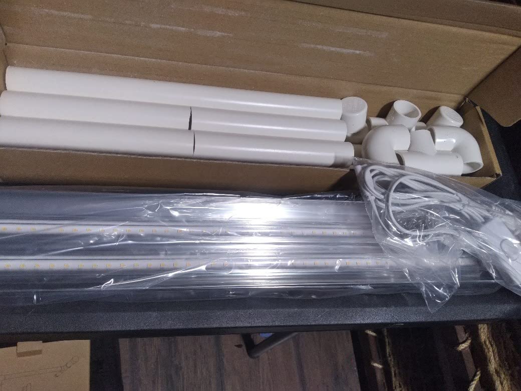 SOLIGT 2 ft Grow Light for Seed Starting with Stand, Double Tube Warm White Full Spectrum Seedling Grow Light for Indoor Plants, 80 LED Chips, Height Adjustable customer photo 1
