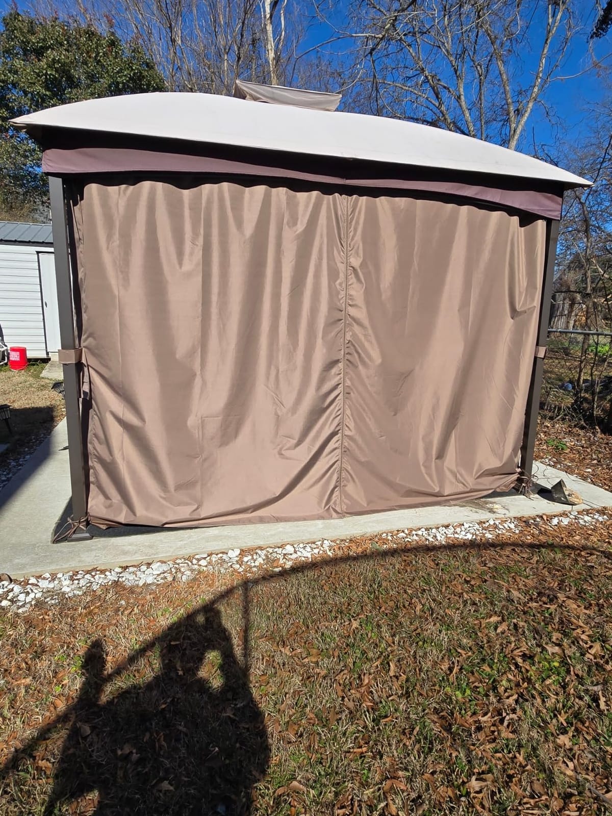SCOCANOPY Khaki 10' x 12' Gazebo Privacy Curtain Set for Lowe's Allen Roth 10X12 Gazebo Model #GF-12S004B-1 / GF-12S004BTO/ TPGAZ17-002 customer photo 2