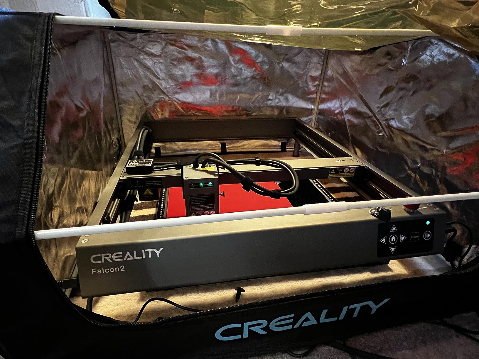 Creality Laser Engraver Enclosure, Fireproof and Dustproof Protective Cover 700x720x400mm with Exhaust Fan and Pipe, Fits for Most Laser Cutter, Insulates Against Smoke, Odor and Noise, Eye Protection customer photo 1