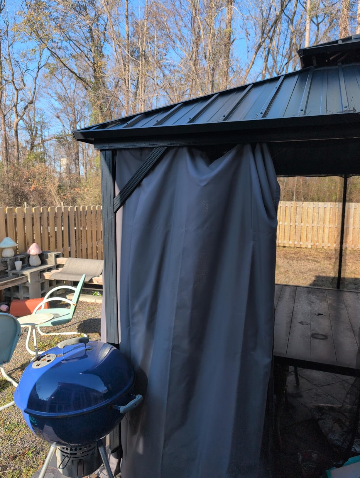 ABCCANOPY Hardtop Gazebo 8x8 - Outdoor Metal Hard Top Gazebo, Permanent Galvanized Steel Aluminum Framed Pavilion with Netting and Curtain for Patio Backyard Lawn Garden (Double Roof, Gray) customer photo 2