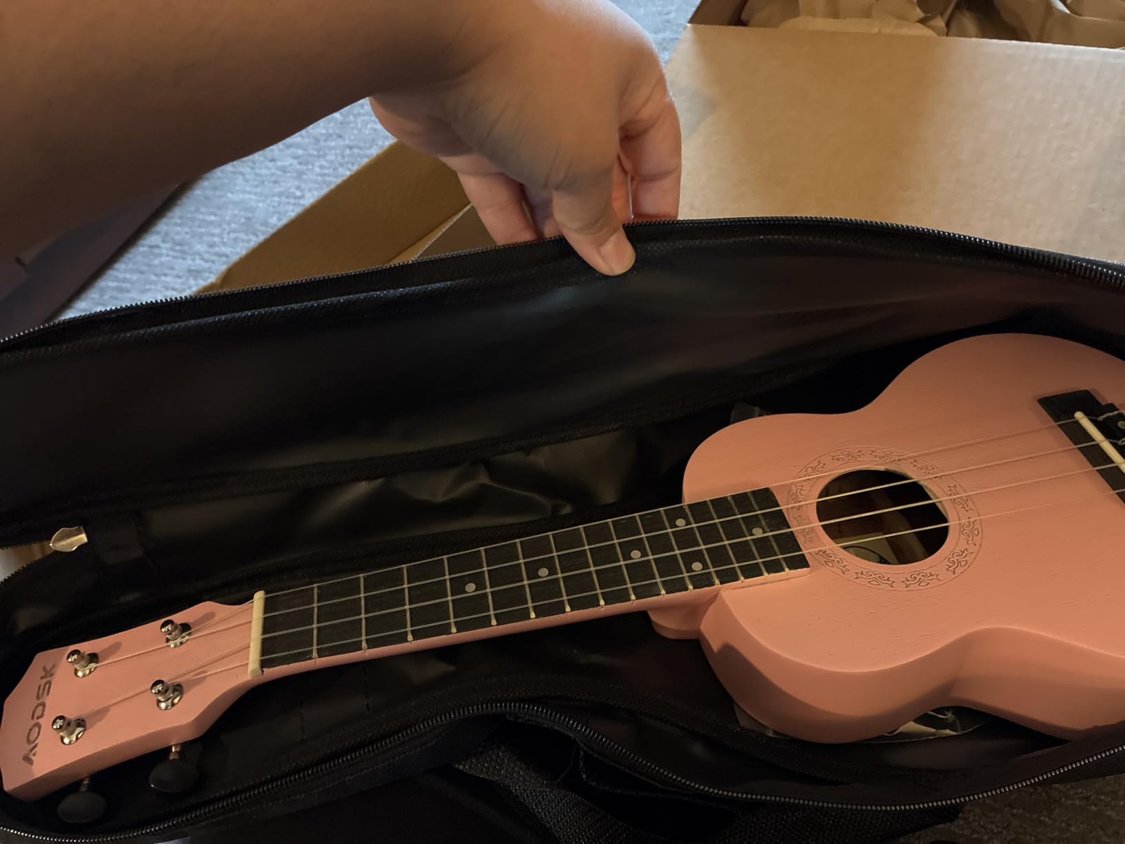 AODSK Concert Ukulele for Beginner 23 Inch Ukelele Kit with Gig Bag StrapTuner Nylon String 4 Picks Cloth Online Lesson Holiday Gift customer photo 1