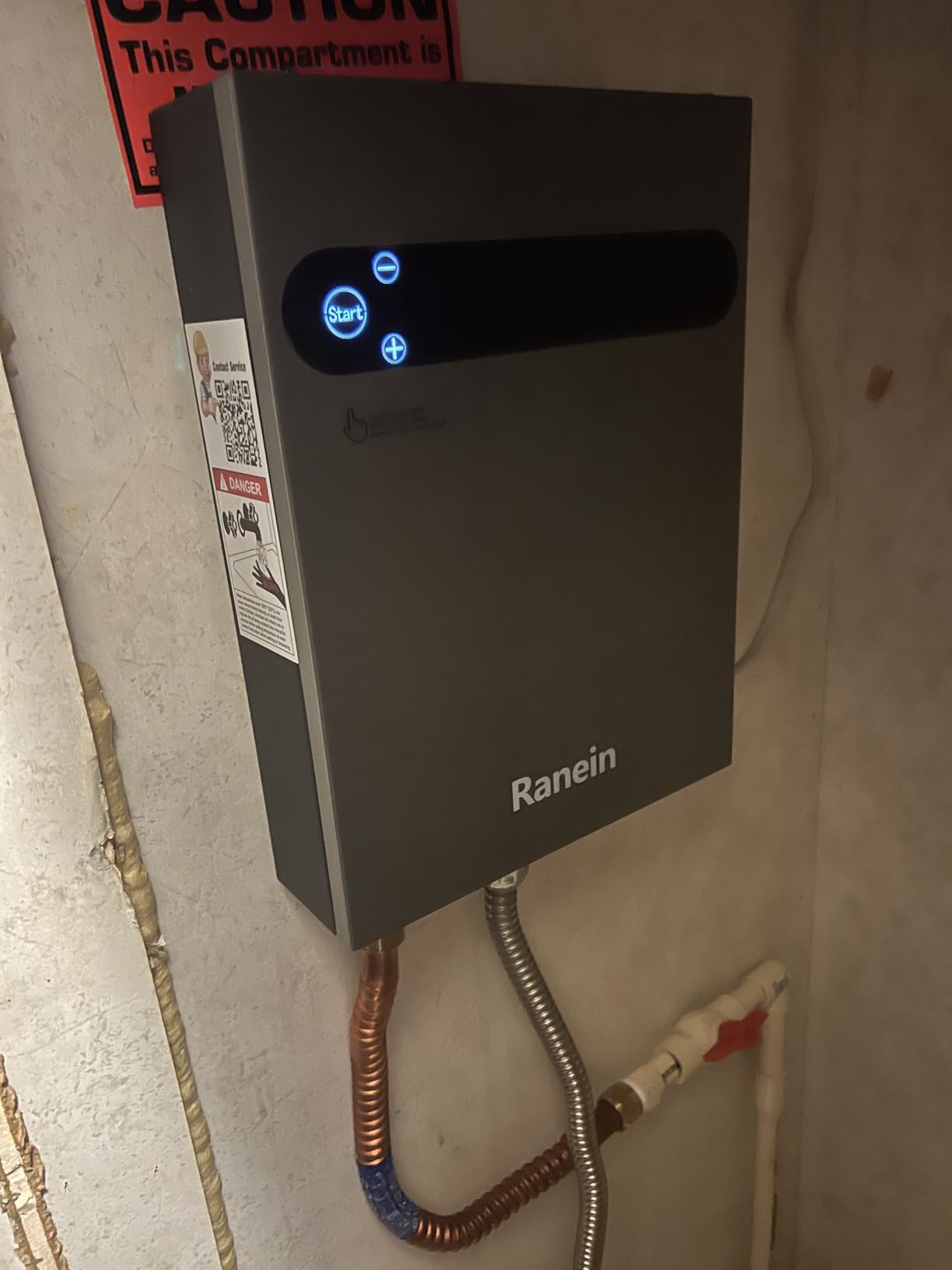 Ranein 18kW Tankless Electric Water Heater, Max 4.3 GPM, 240V, Whole House customer photo 2