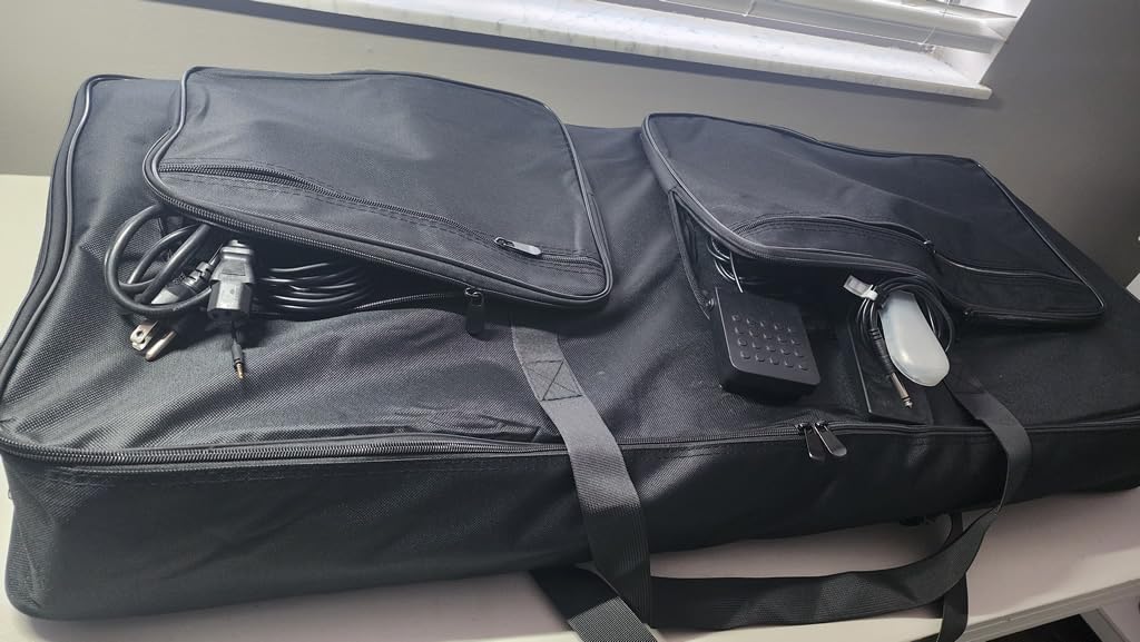88 Key Keyboard Case 53.9''x7.1''x14.6'', Portable Padded Piano Bag Keyboard Gig Bag with Handles and Adjustable Shoulder Straps with 4-Pocket for Keyboard Accessaries (Black) customer photo 1