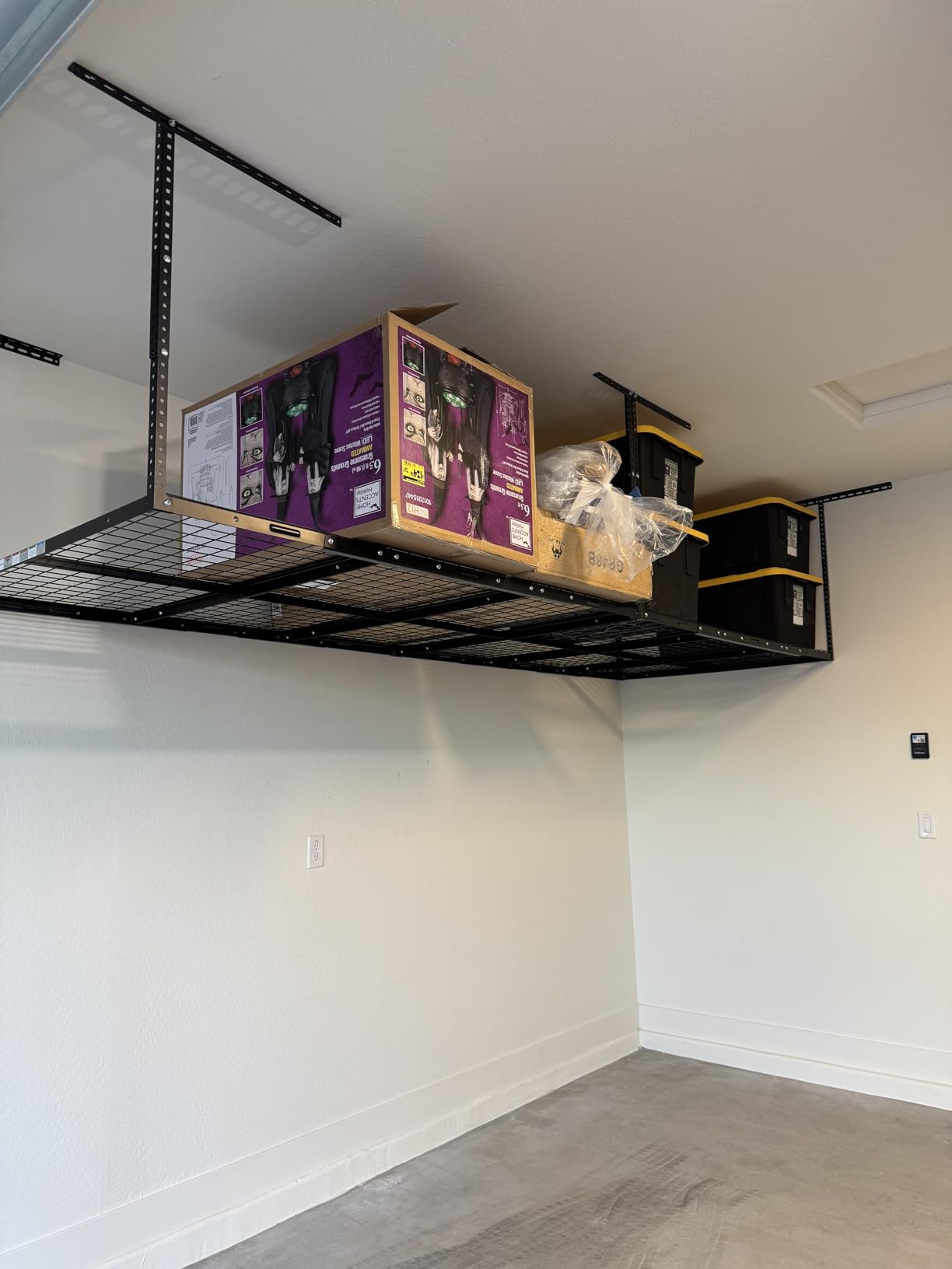 4x8ft Overhead Ceiling Garage Storage Rack, 750LBS Capacity, Black customer photo 1